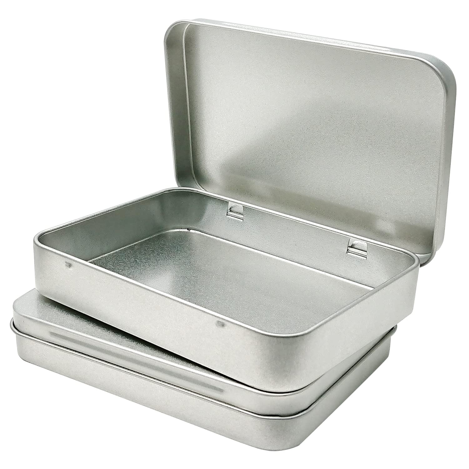 12 Pcs Metal Hinged Tin Box Container Mini Portable Small Storage Container Kit Tin Box Container, Small Tin With Lid, Tin Empty