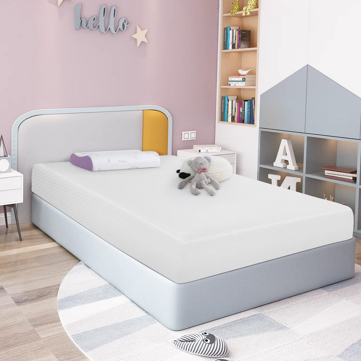 Paylesshere 8 Inch Twin Gel Memory Foam Mattress Fiberglass Free/Certipur-Us Certified/Bed-In-A-Box/Cool Sleep & Comfy Support