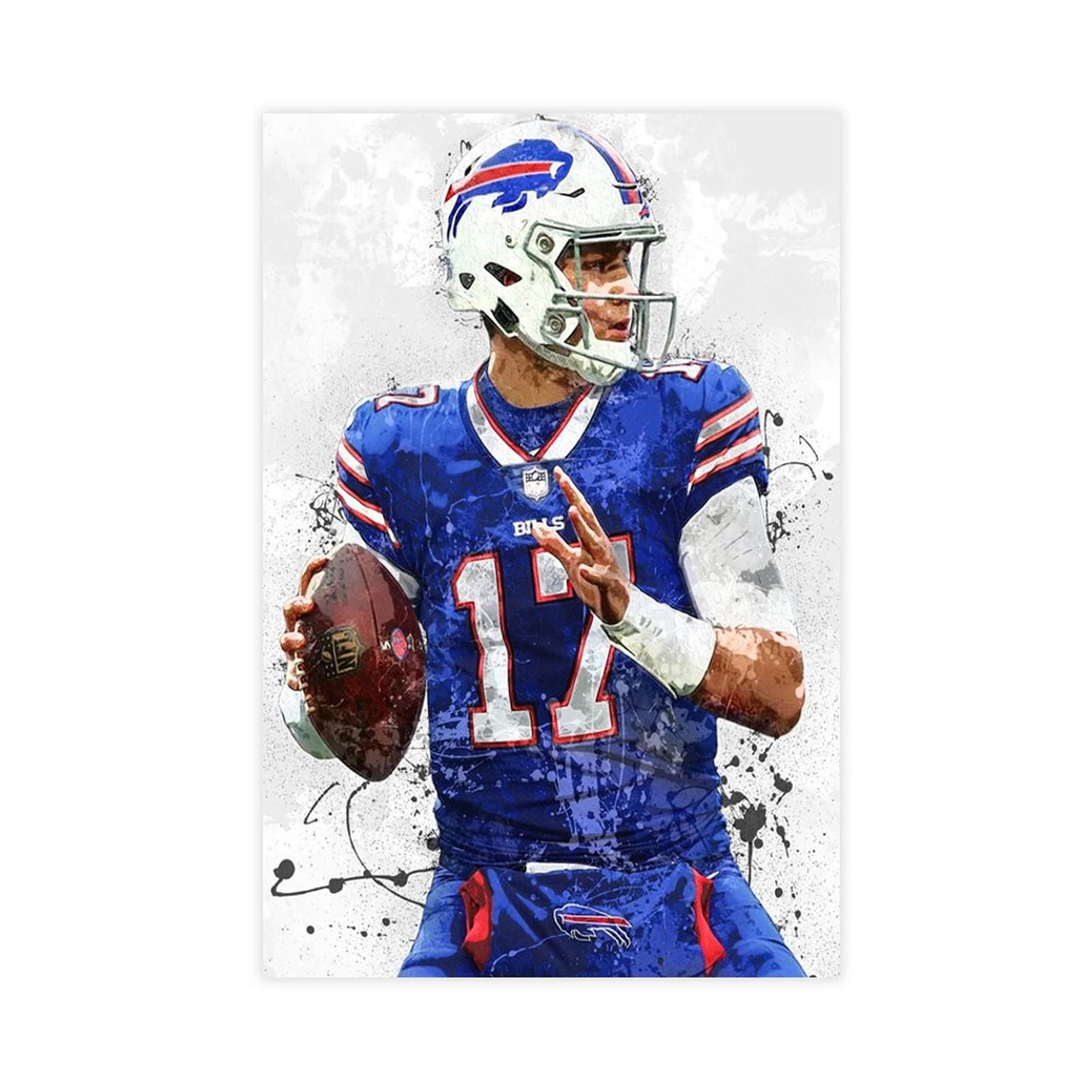 Josh Allen Poster Canvas Poster Bedroom Decor Sports Landscape Office Room Decor Gift Unframe: 12X18Inch(30X45Cm)