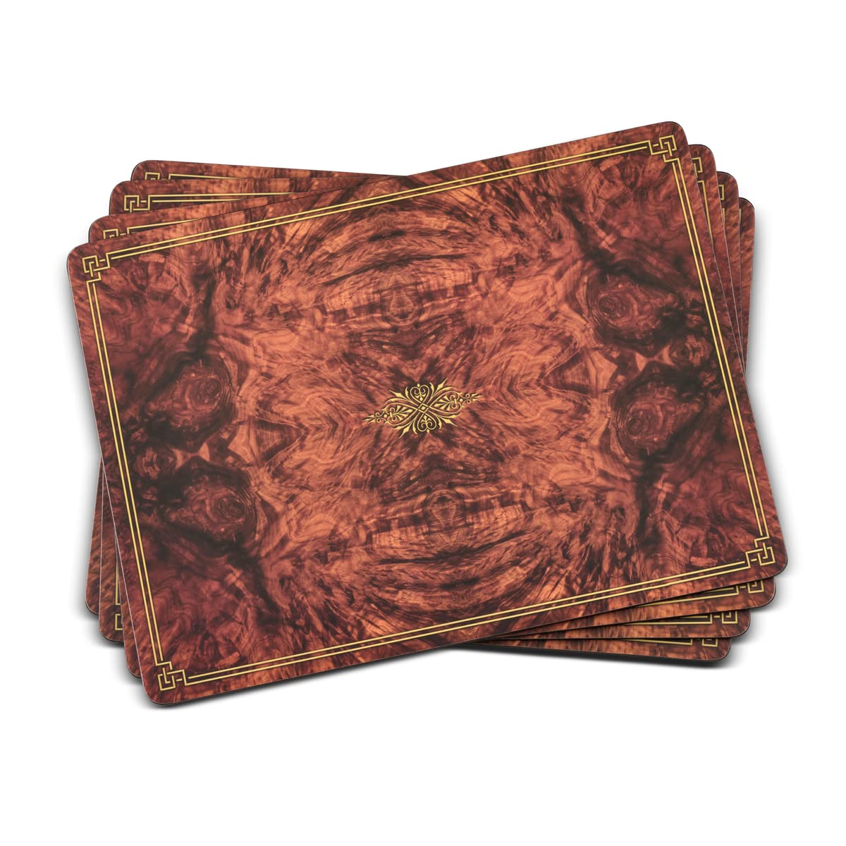 Pimpernel Walnut Burlap Collection Placemats | Set Of 4 | Heat Resistant Mats | Cork-Backed Board | Hard Placemat Set For Dining