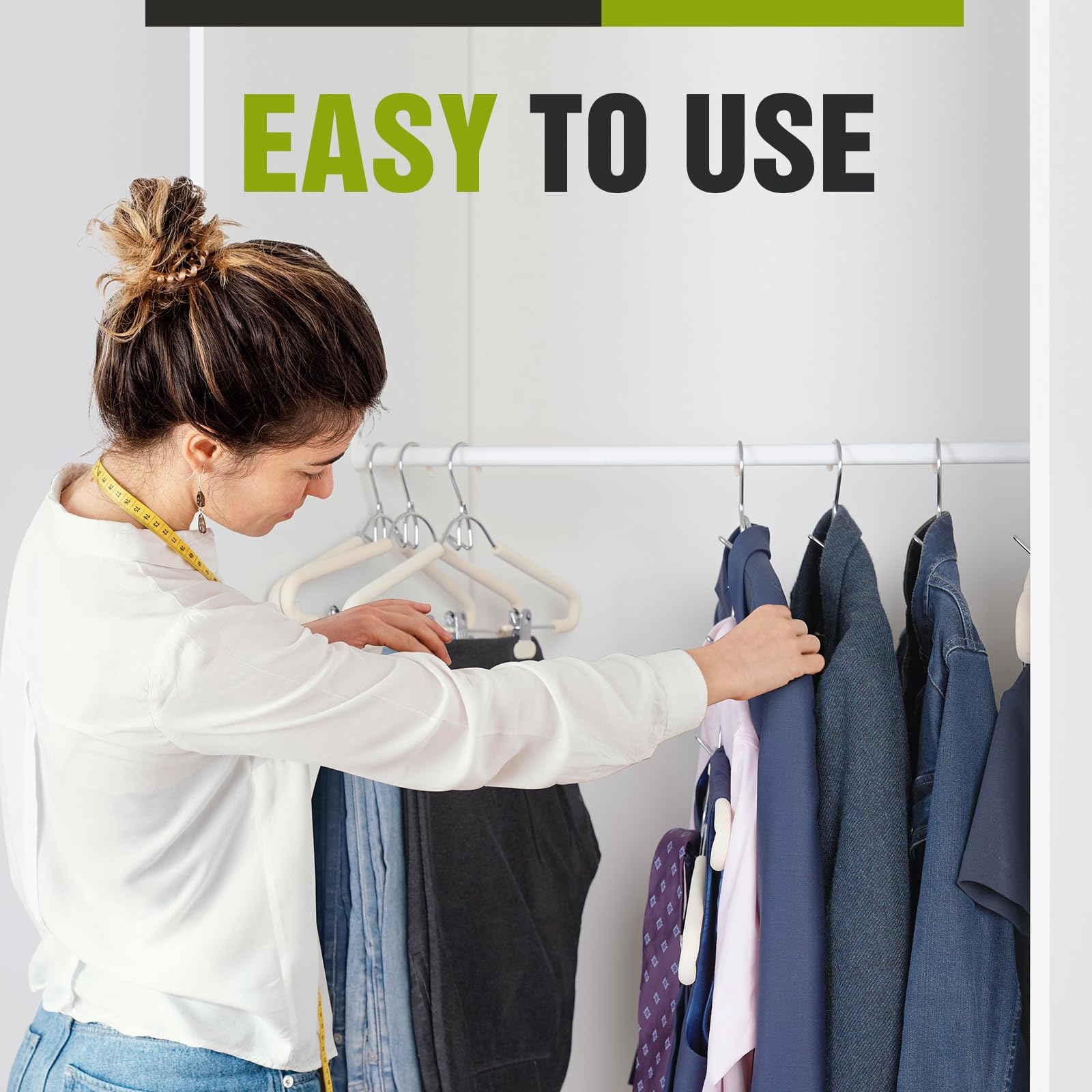 Spring Fever Foam Padded Clothes Hangers With Clips Hooks - Sponge Non Slip Chrome Plating Heavy Duty Space Saving For Women Men