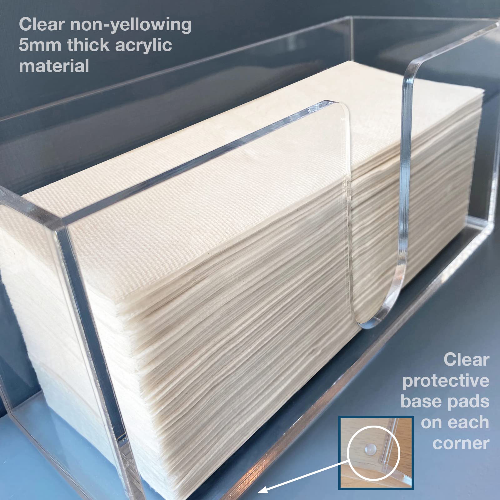 Acrylic Paper Towel Holder (5Mm Acrylic) Paper Towel Dispenser Countertop-Bathroom, Kitchen (10.75   W X 4.125   D X 5   H) Napk