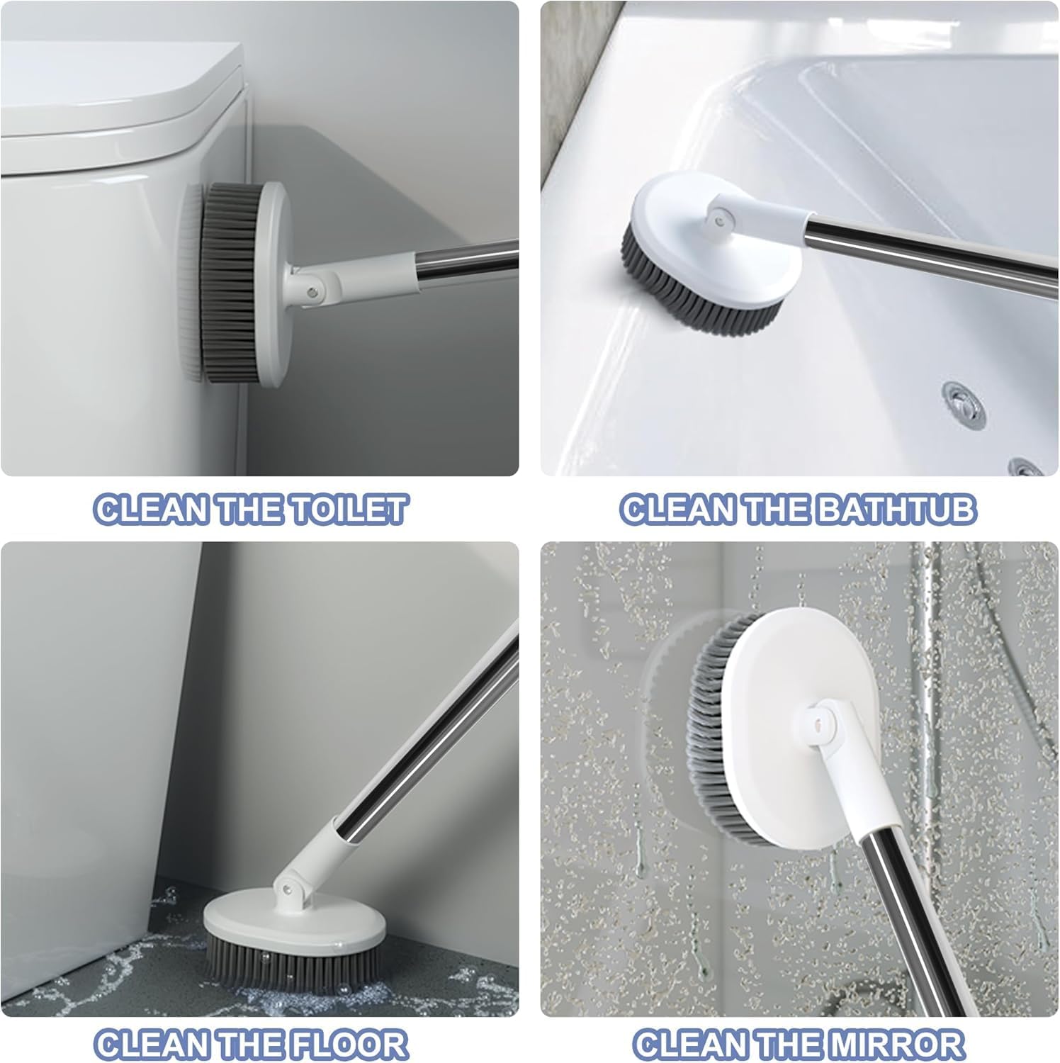 Noridy Silicone Toilet Brush With Holder Set - Free Stand Sleek Cleaner With Ventilated Drying Stand And Adhesive Wall Mounted C