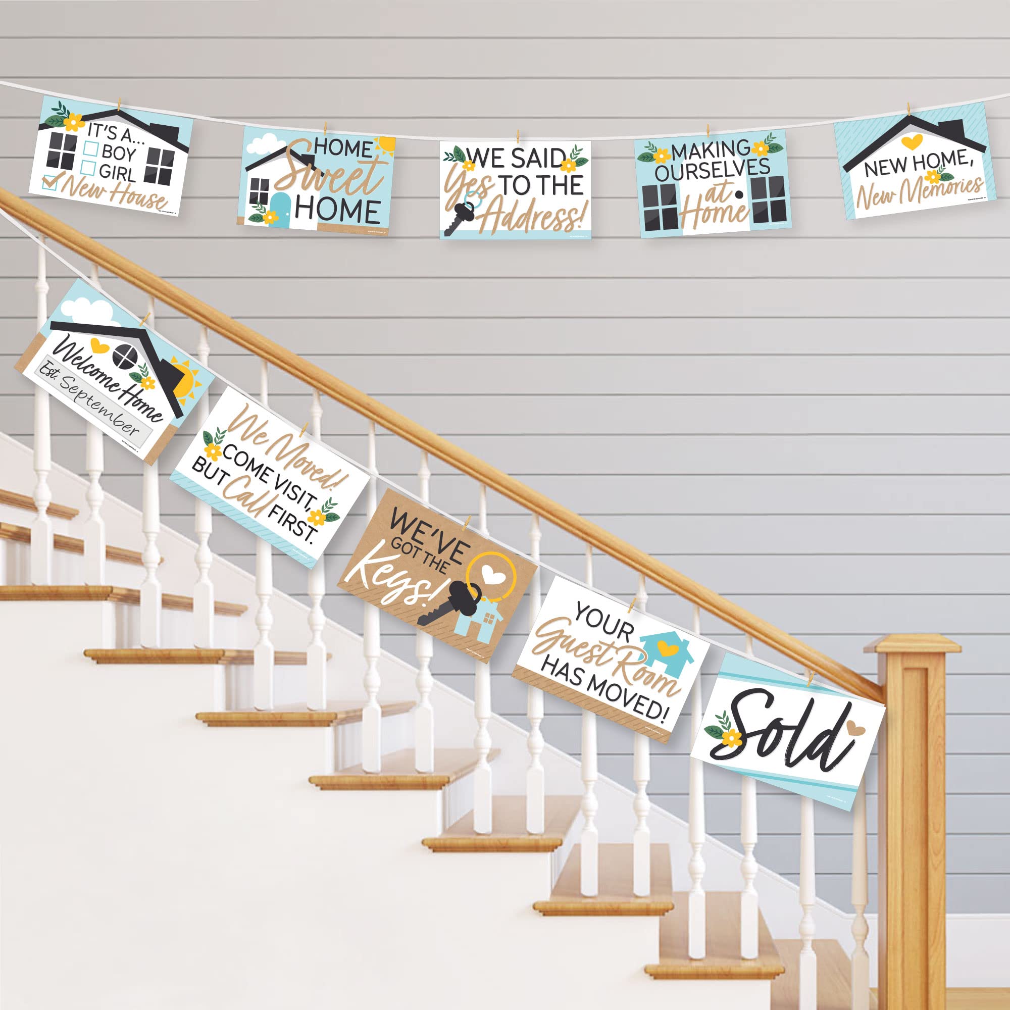Big Dot Of Happiness Welcome Home Housewarming - Photo Prop Signs - New Sweet Home Announcements - 10 Pieces