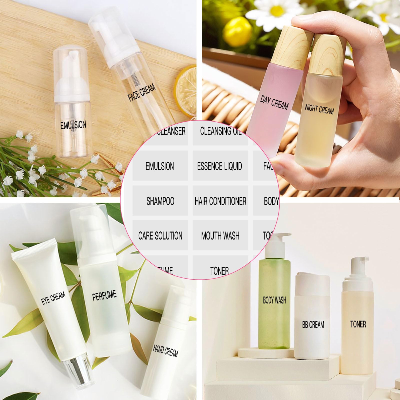 Hvswly 300 Pcs Waterproof Labels For Travel Size Bottles,Clear Bathroom Labels And Beauty Organization Labels,Travel Bottle Labe