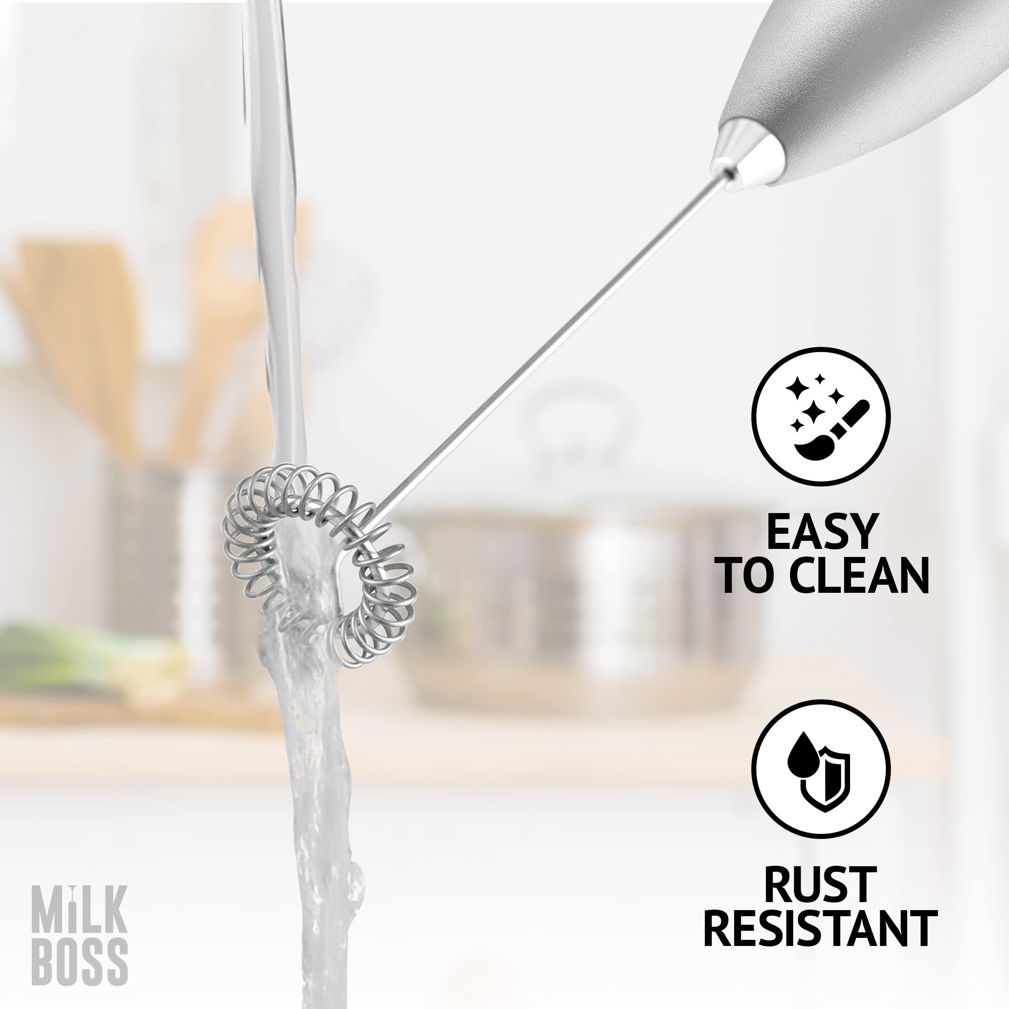 Milk Boss Matcha Whisk - Handheld Electric Stirrer - Matcha Frother Wand & Drink Mixer - Electric Whisk For Matcha Tea & Green T