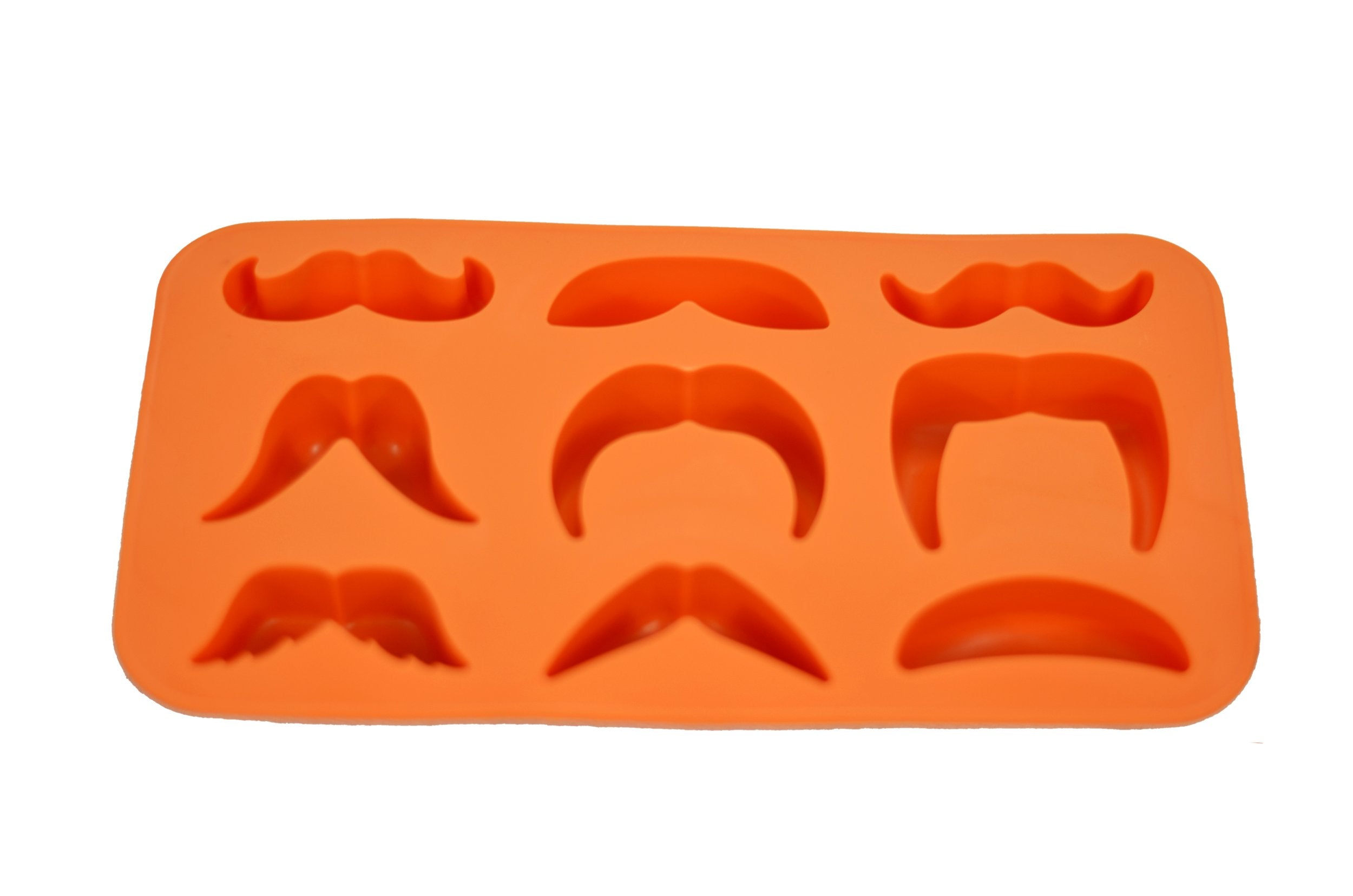 Fairly Odd Novelties Fon-10001 Moustache Variety Ice Cube Tray 6.75'' X 3.60'' X 0.73'' Orange