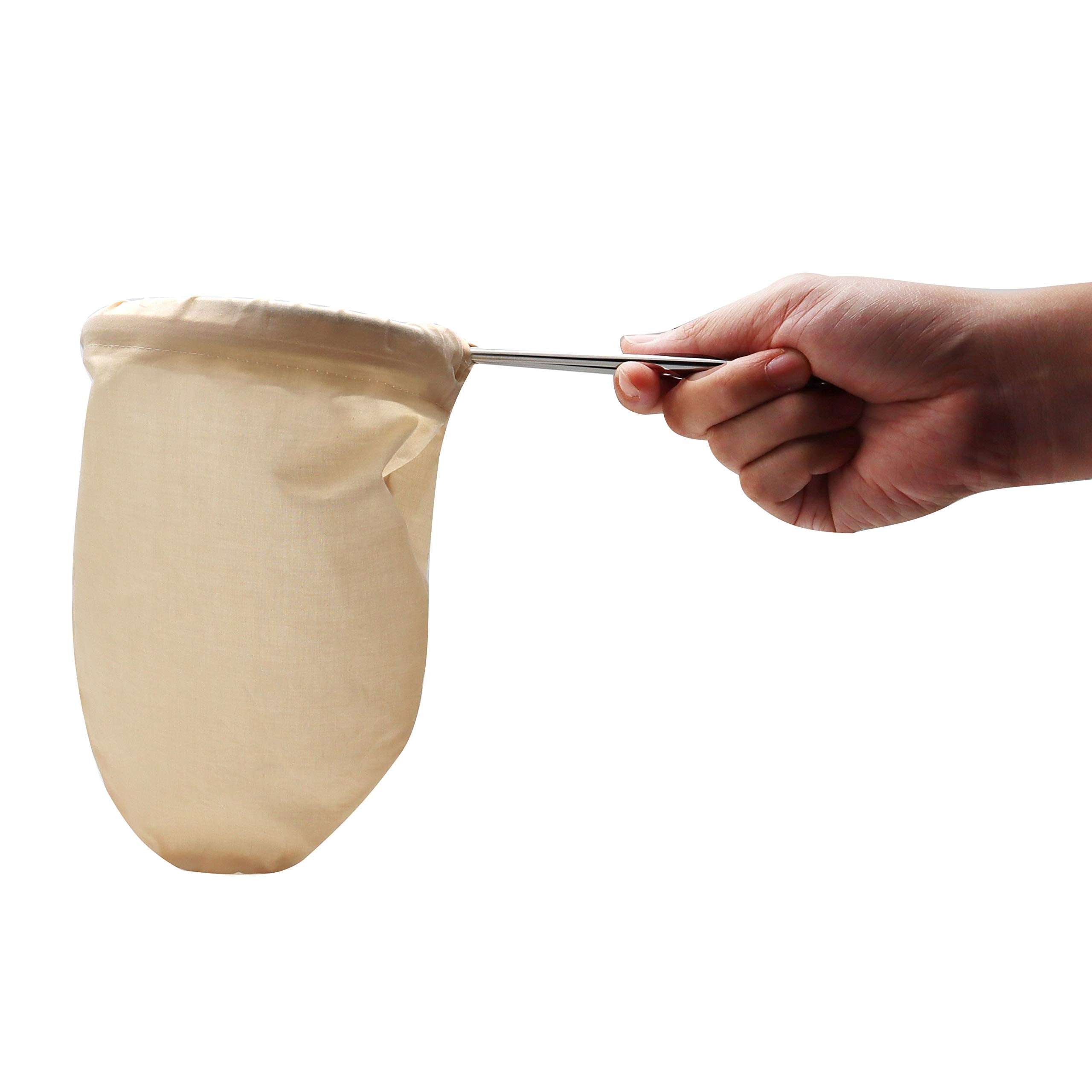 Eiks 5.5'' Thai Tea Filter Milk Tea Strainer Bag Coffee Dripper Traditional Style Organic Cotton Bag