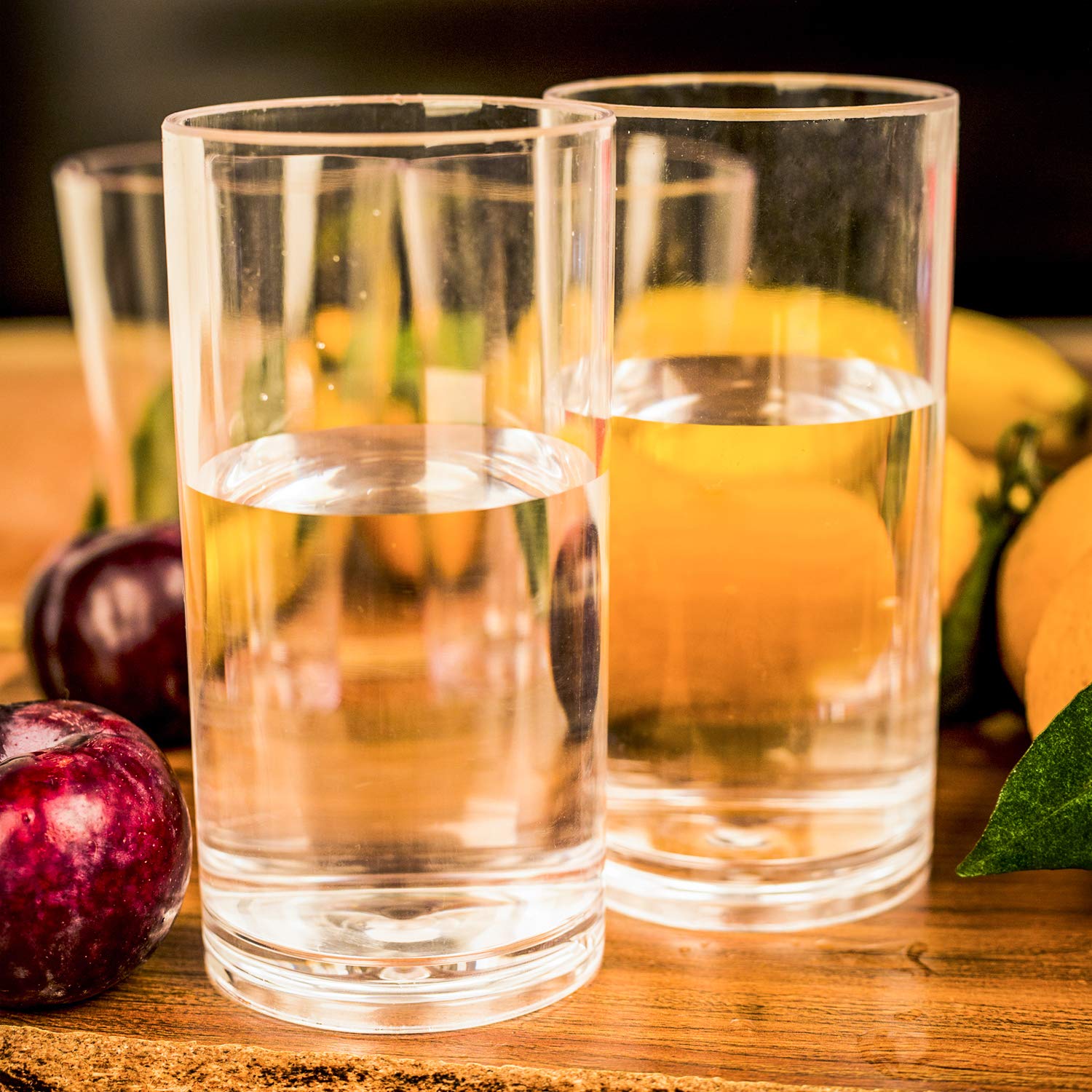 Aoyite 20-Ounce Plastic Tumblers Dishwasher-Safe Premium Quality Juice Water Glasses Bpa-Free Clear Set Of 6 Drinking Cups