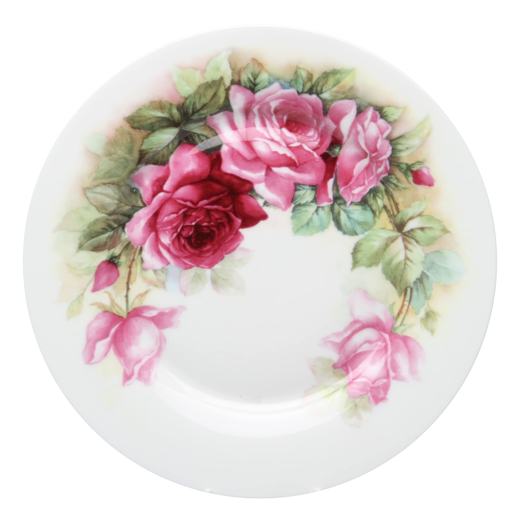 Gracie Bone China English Rose Dessert/Salad Plate 7.5-Inch (Set Of 4)