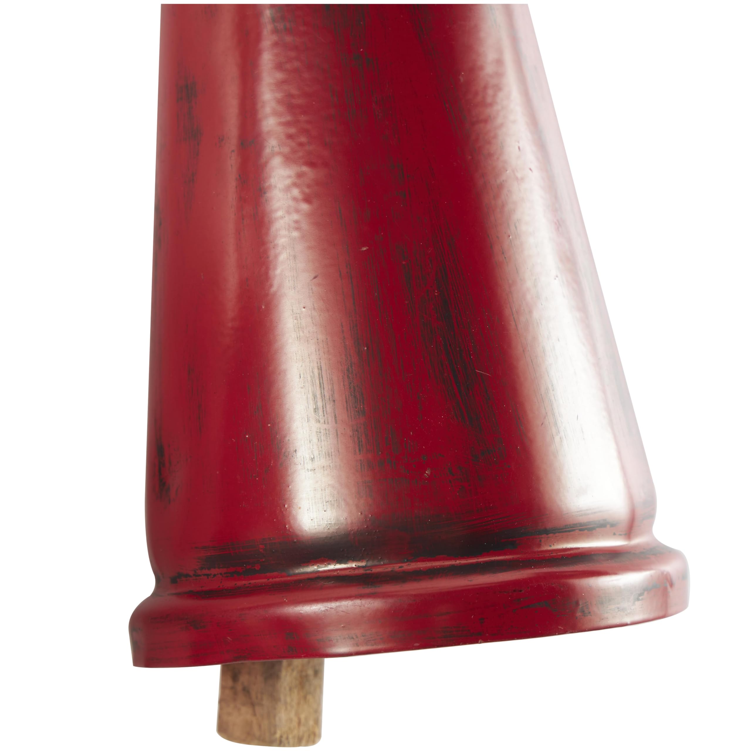 Deco 79 Metal Tibetan Inspired Decorative Cow Bells with Jute Hanging Rope, Set of 3 12,9,6H, Red