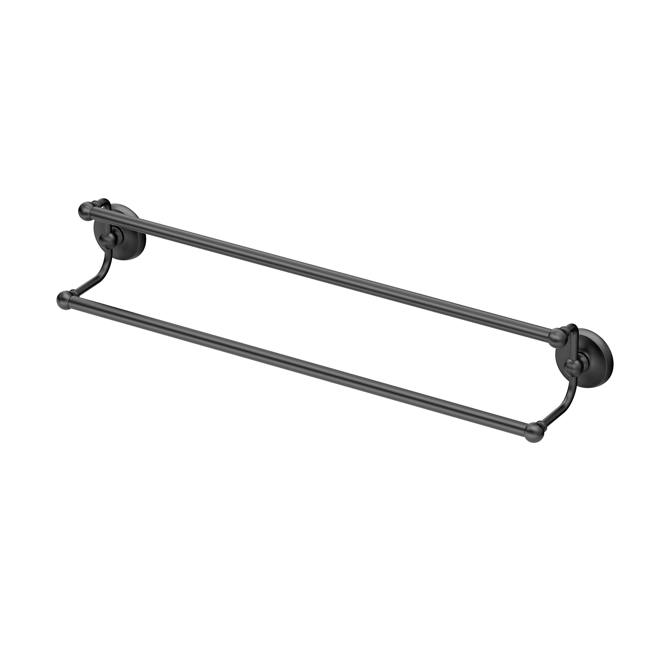 Gatco 5375Mx Designer Ii Double Towel Bar, 24 Inch, Matte Black/Wall Mounted 24'' Double Towel Holder Bar Rack For Bathroom