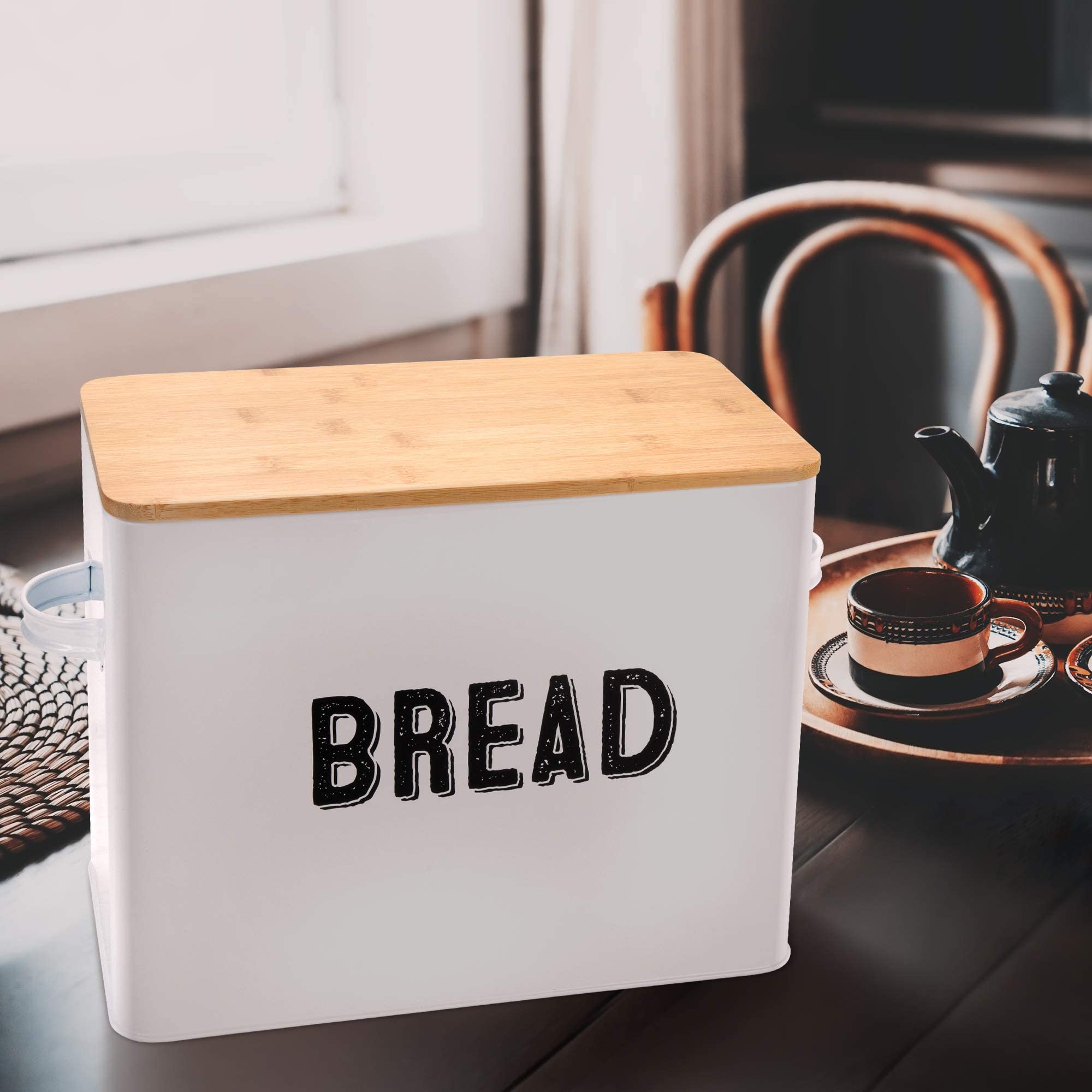 Granrosi Large White Bread Box For Kitchen Countertop, Bread Storage Container, Breadbox, Bread Container, Bread Boxes, Bread Ke