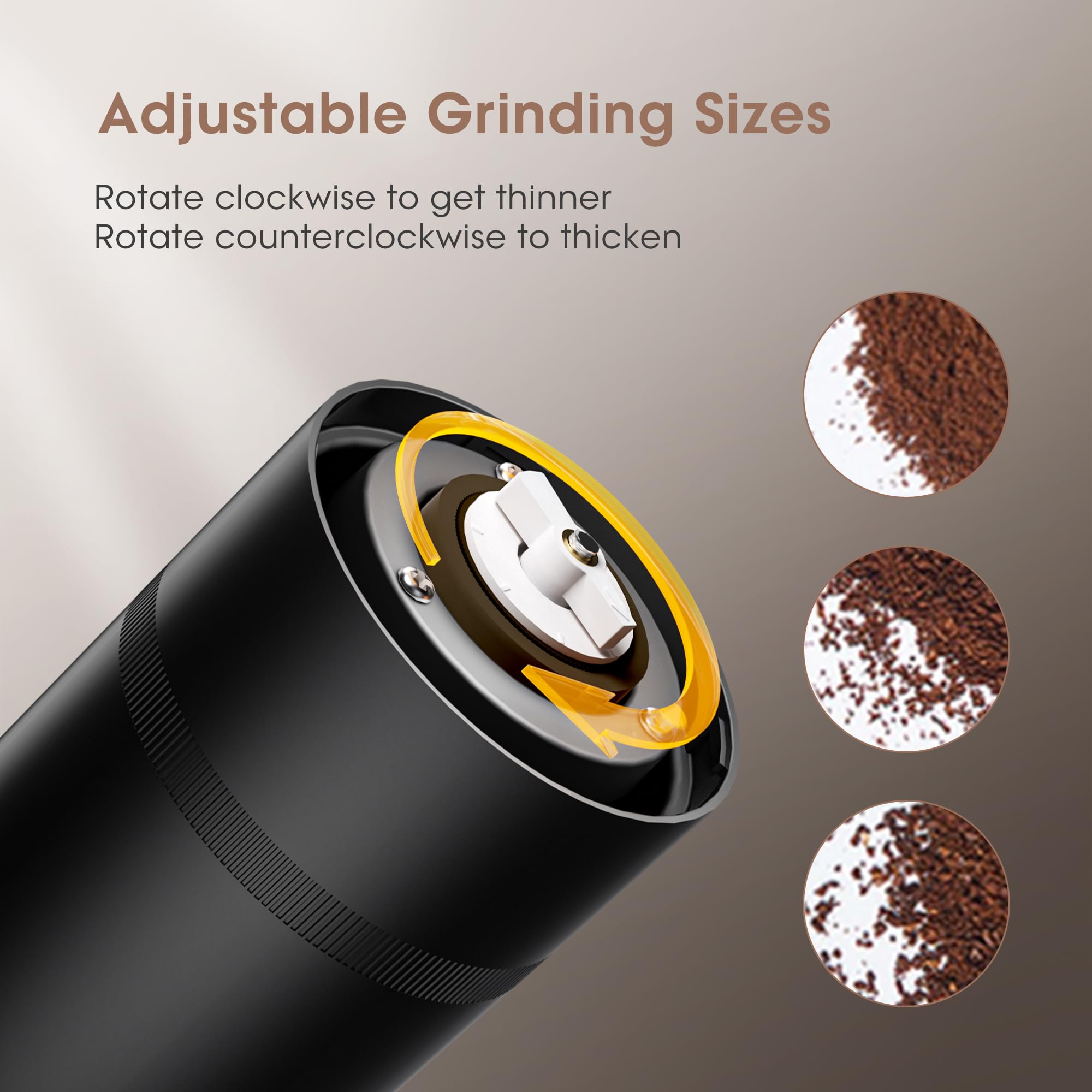 Portable Electric Burr Coffee Grinder, Portable Coffee Bean Grinder Automatic For Camping/Drip/Espresso/Pour Over French Press