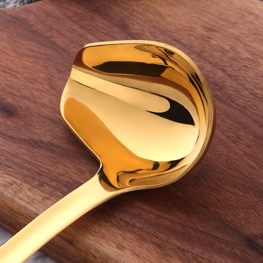 Sauce Ladle, Buygo Gold Drizzle Spoon With Spout Gravy Soup Ladle, Stainless Steel Kitchen Utensil, Mirror Polish & Dishwasher S