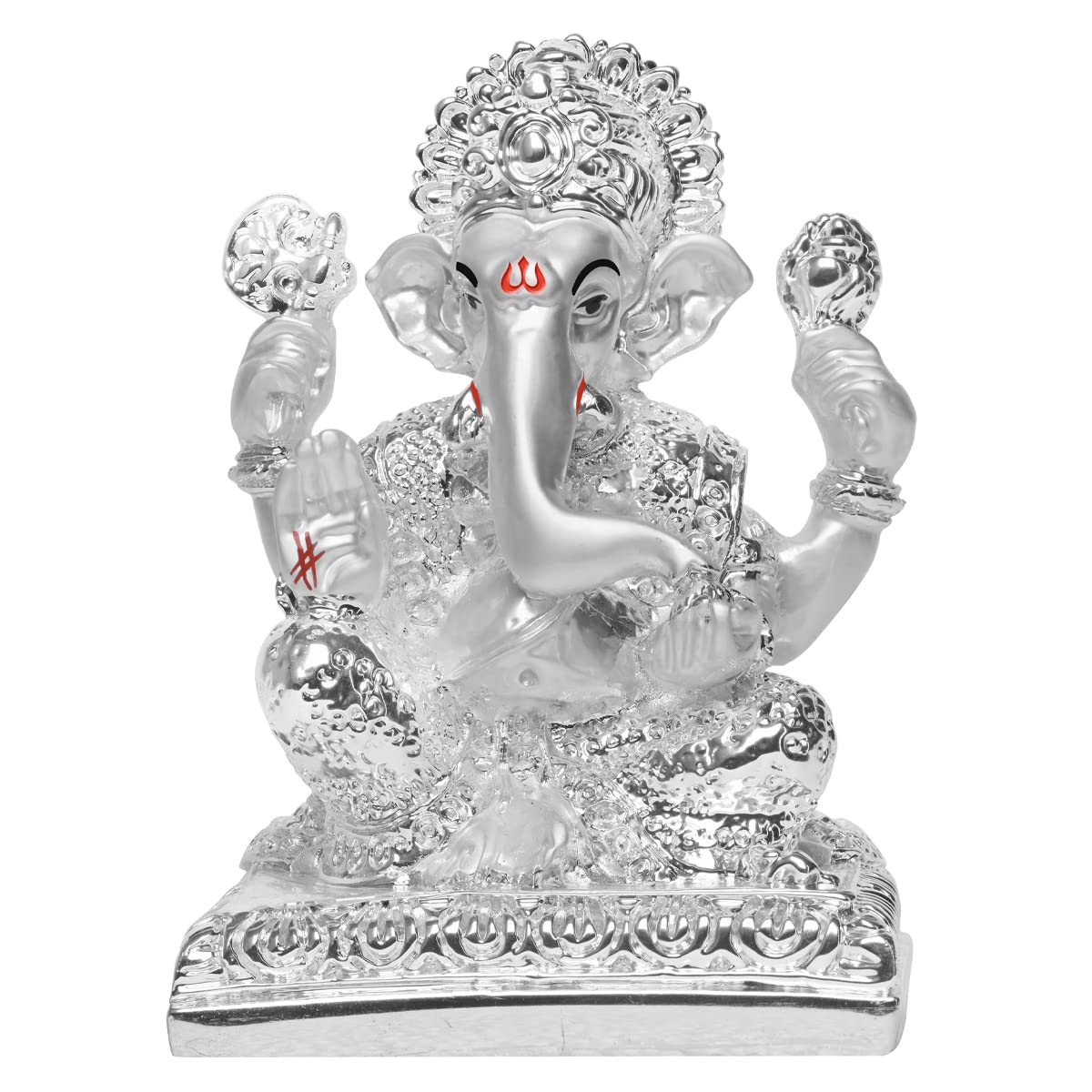 Diviniti Ganesha Idol For Home Decor| 999 Silver Plated Sculpture Of Ganesha Figurine| Idol For Home, Office, Temple And Table D
