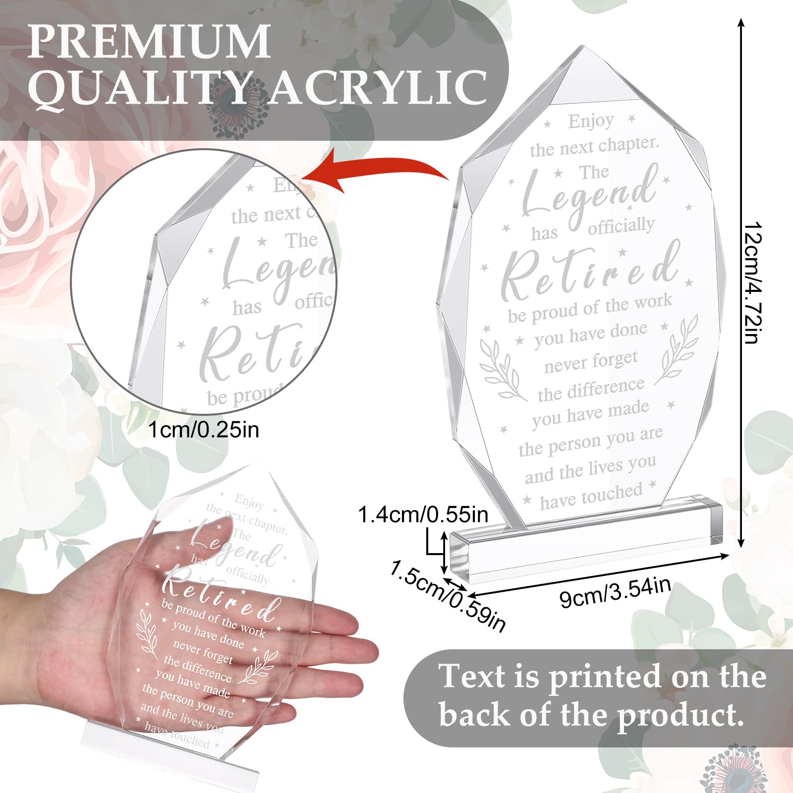 Chunful Happy Retirement Gifts for Men Women Never Understand the Difference You Made Keepsake and Paperweight Retirement Plaque