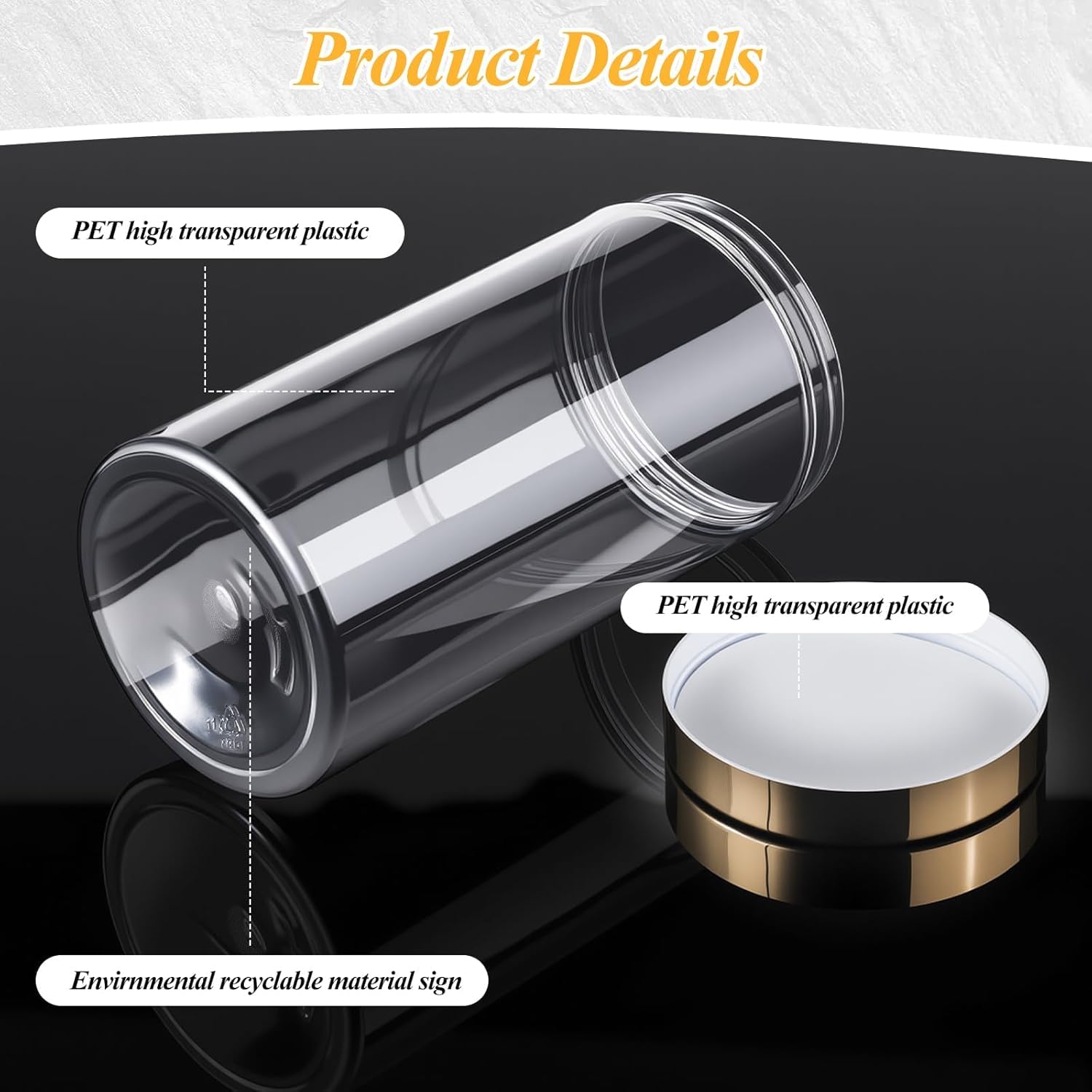 Satinior 12 Pack 32 Oz Plastic Container Jars With Lids Round Clear Travel Cosmetic Container Slime Jars For Toiletries, Lotion,