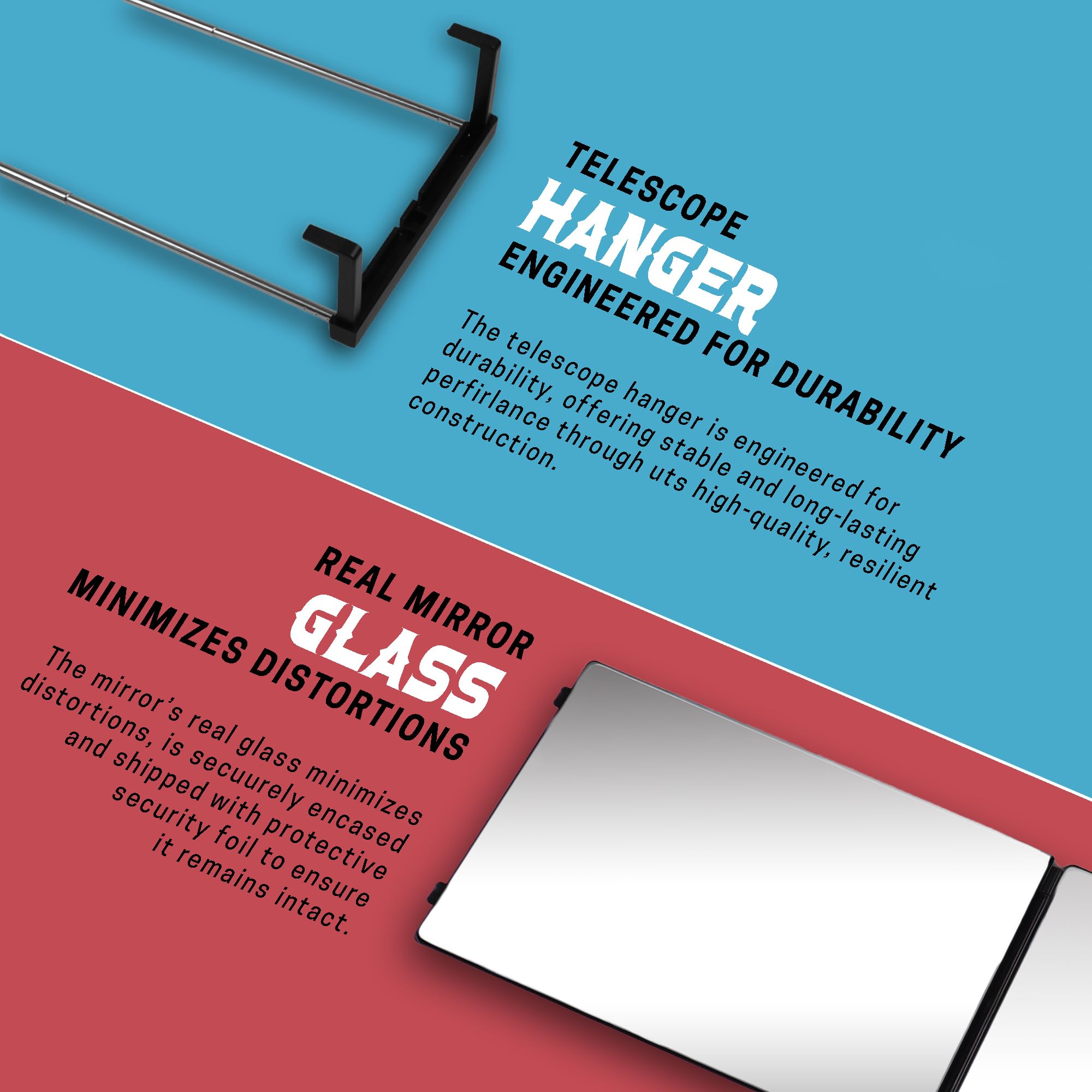 The 360 Mirror - 3 Way Mirror For Self Hair Cutting - Adjustable Trifold Barber Mirror To Cut Your Own Hair - Tri Fold Self Hair