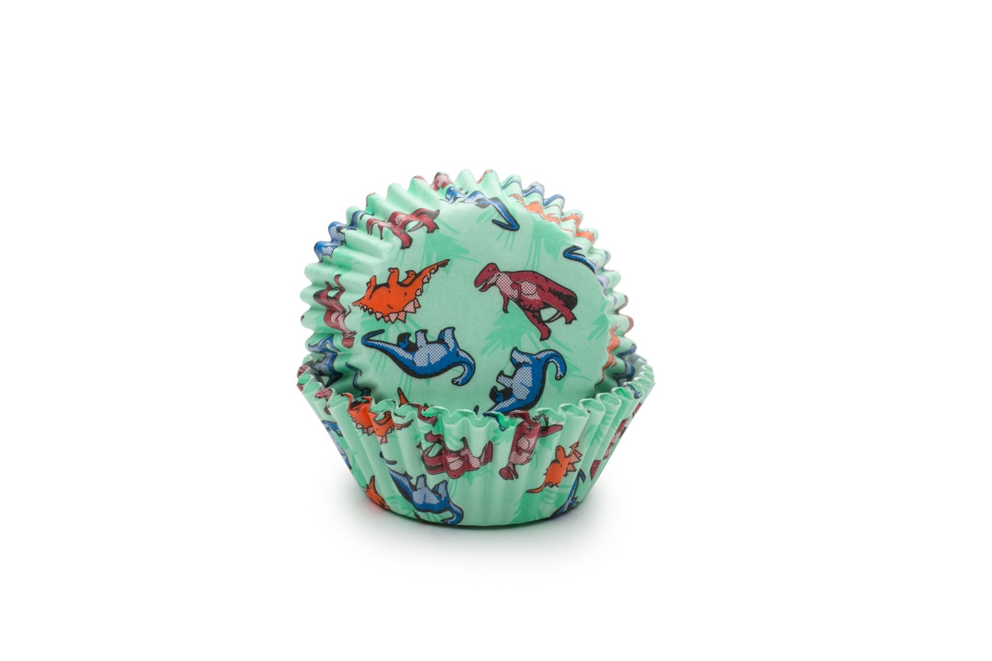 Fox Run Dinosaur Disposable Bake Cups, 3 X 3 X 1.25 Inches, Multicolored