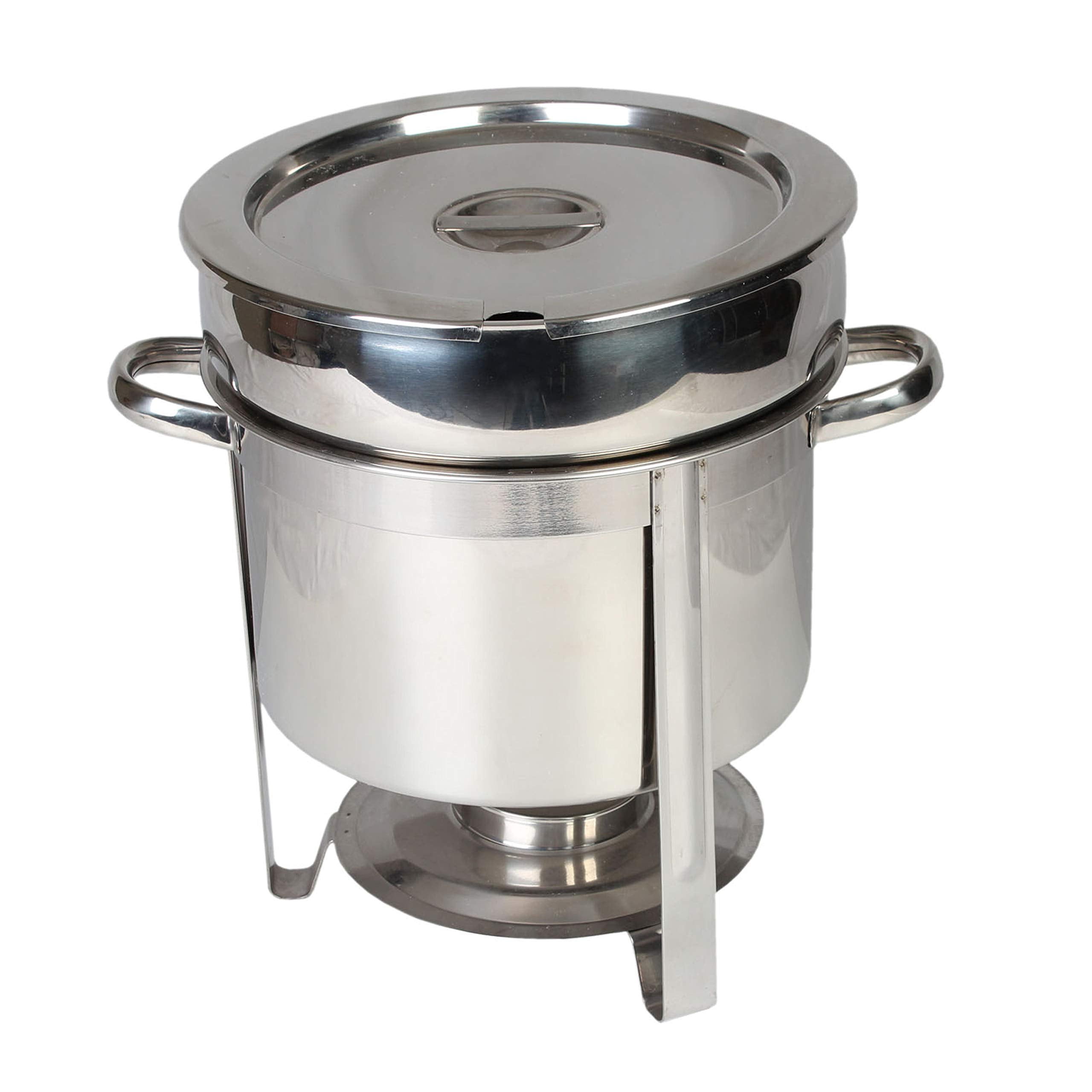 Thunder Group SLRCF8311 Marmite Chafer, 11 quart, 14-1/2 x 11-1/8 x 13-1/4H, round, welded frame, lift-off lid, water pan, fuel 