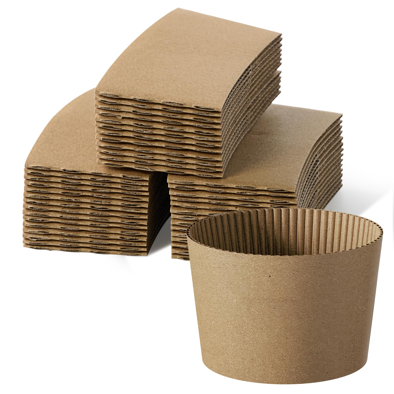 JOLLY CHEF 500 Pack Paper Coffee Cups Sleeve Brown
