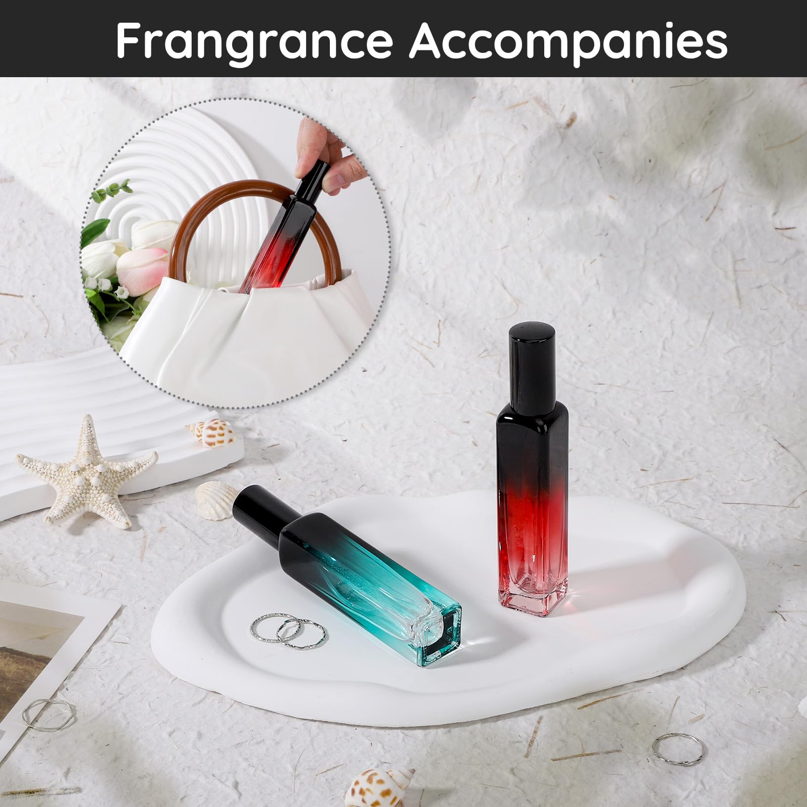 Segbeauty 2 Packs 0.5Oz Perfume Bottles Empty, 15Ml Portable Glass Cologne Sprayer, Refillable Spray Bottle For Liquid Cosmetic,
