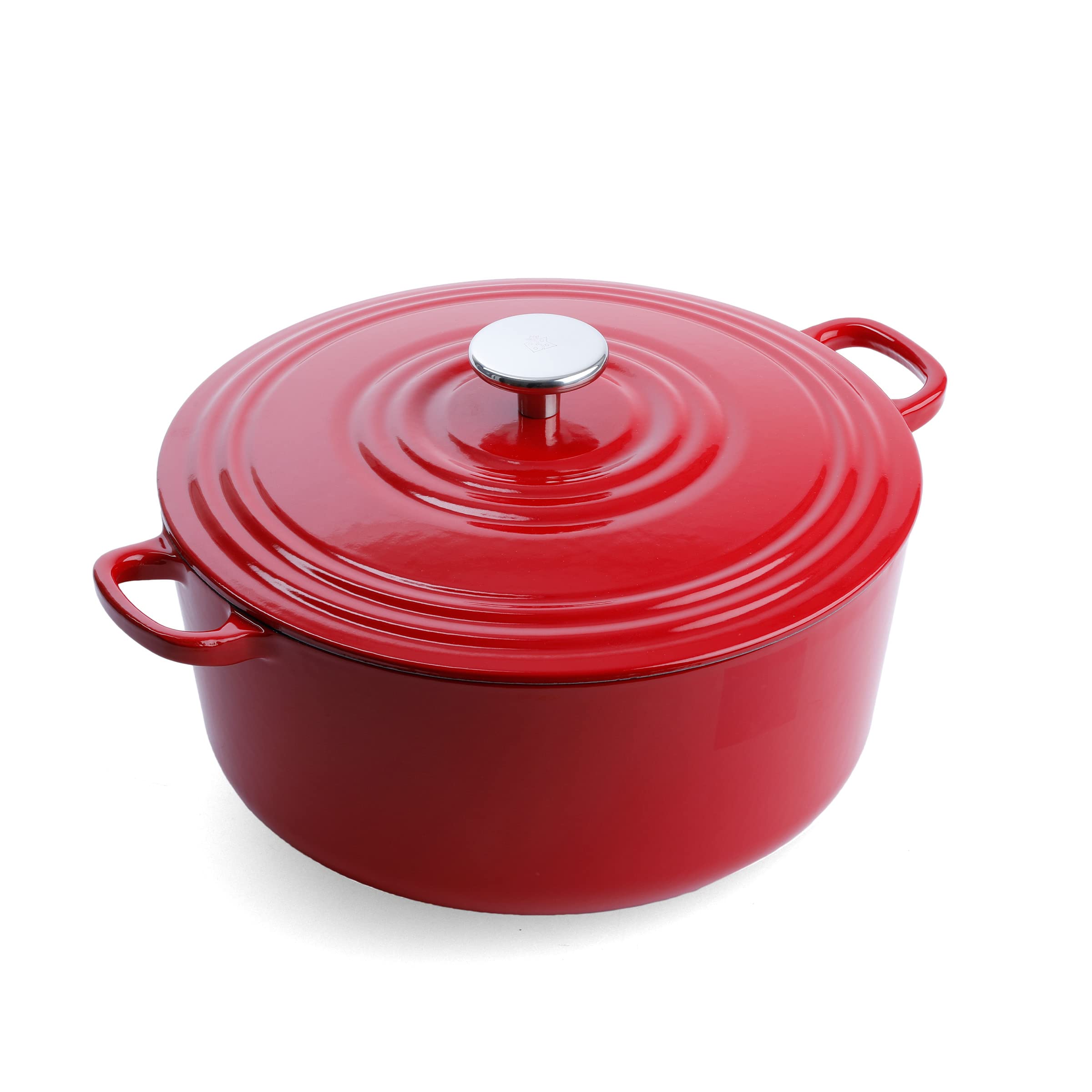 Bk Cookware Bourgogne Enameled Cast Iron 7Qt Dutch Oven, Chili Red