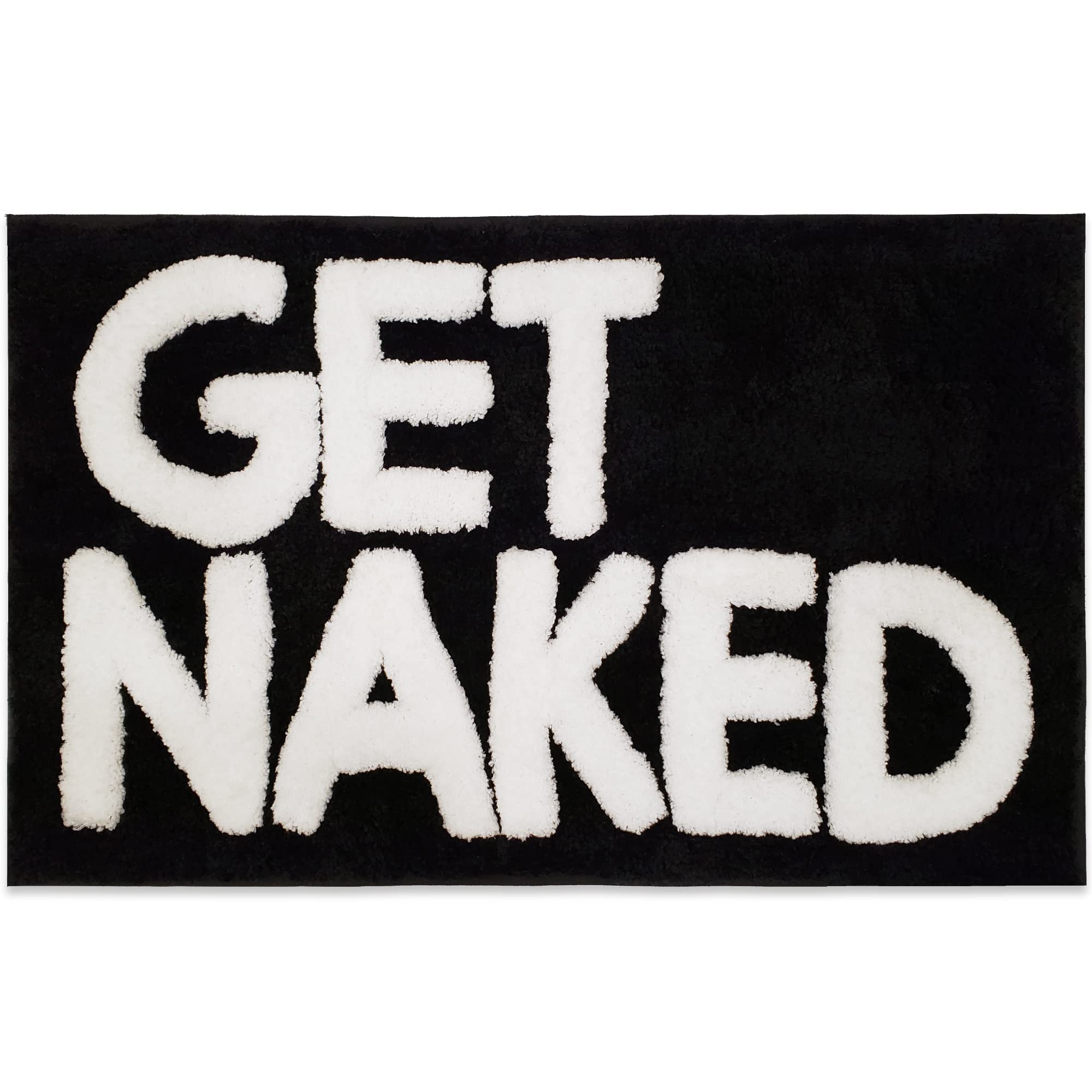 New Mungo Get Naked Bath Mat Black - Apartment Decor, Cute Bathroom Rugs, Cute Bath Mat, Apartment Essentials, Funny Bath Mat, F