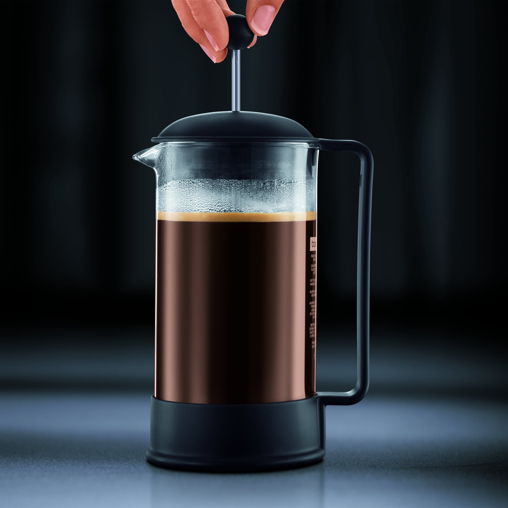 Bodum 12 Oz Brazil French Press Coffee Maker, High-Heat Borosilicate Glass, Black - Made In Portugal