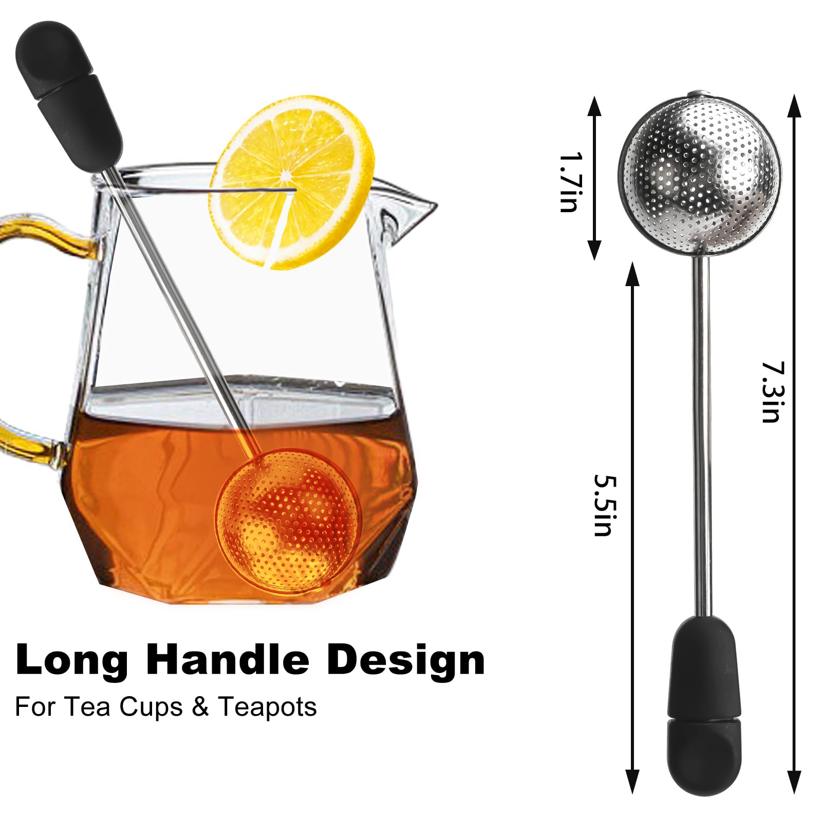 Numola Long Handle Twisting Tea Ball, 2Pcs Tea Ball Infuser For Loose Tea, Reusable Loose Leaf Tea Steeper Stainless Steel For C