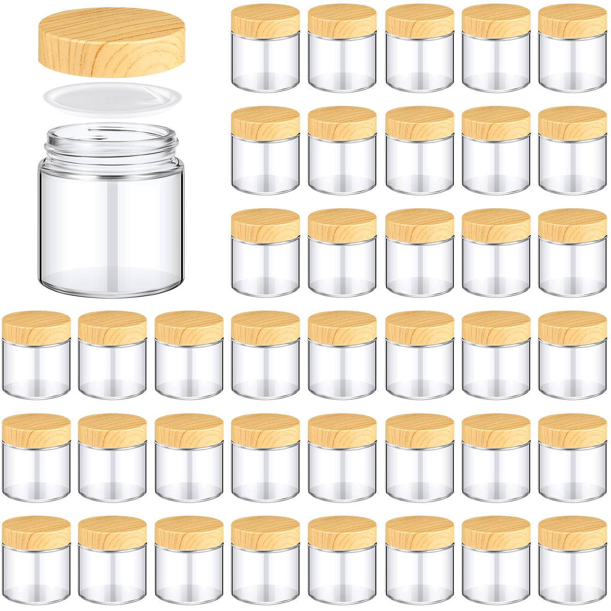 Norme 36 Pcs 4 Oz Glass Jars With Lids Empty Small Glass Containers With Lids Inner Liners Reusable Glass Cosmetic Jars Round Ai