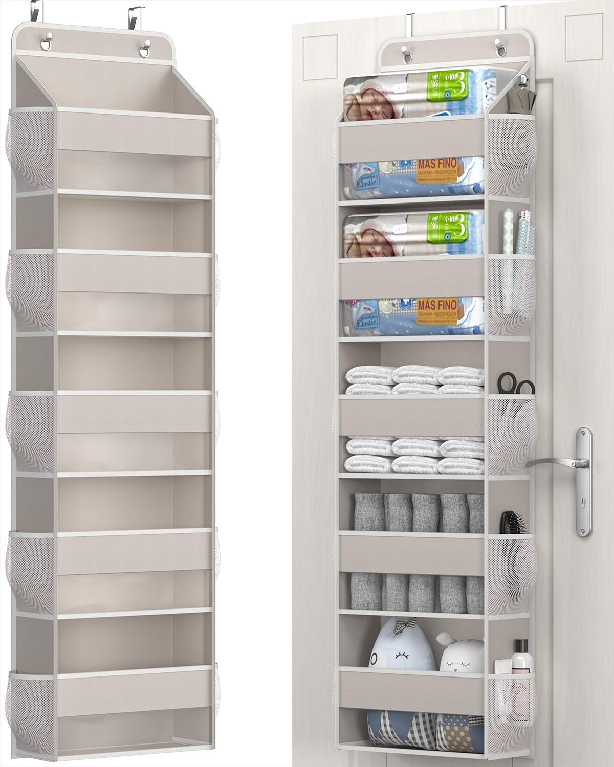 Hioya Over The Door Storage Organizer, Rv Bathroom Organizer, Over The Door Organizer Camper Storage And Organization, 5 Shelf H