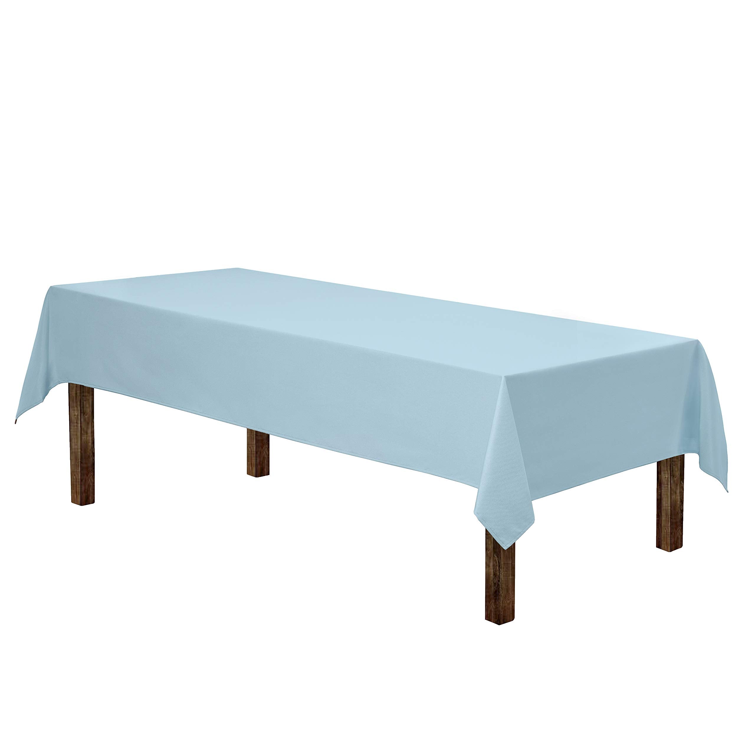 Gee Di Moda Rectangle Tablecloth - 60 X 102 Inch Baby Blue Table Cloth For 6 Foot Rectangle Table - Heavy Duty Washable Fabric -