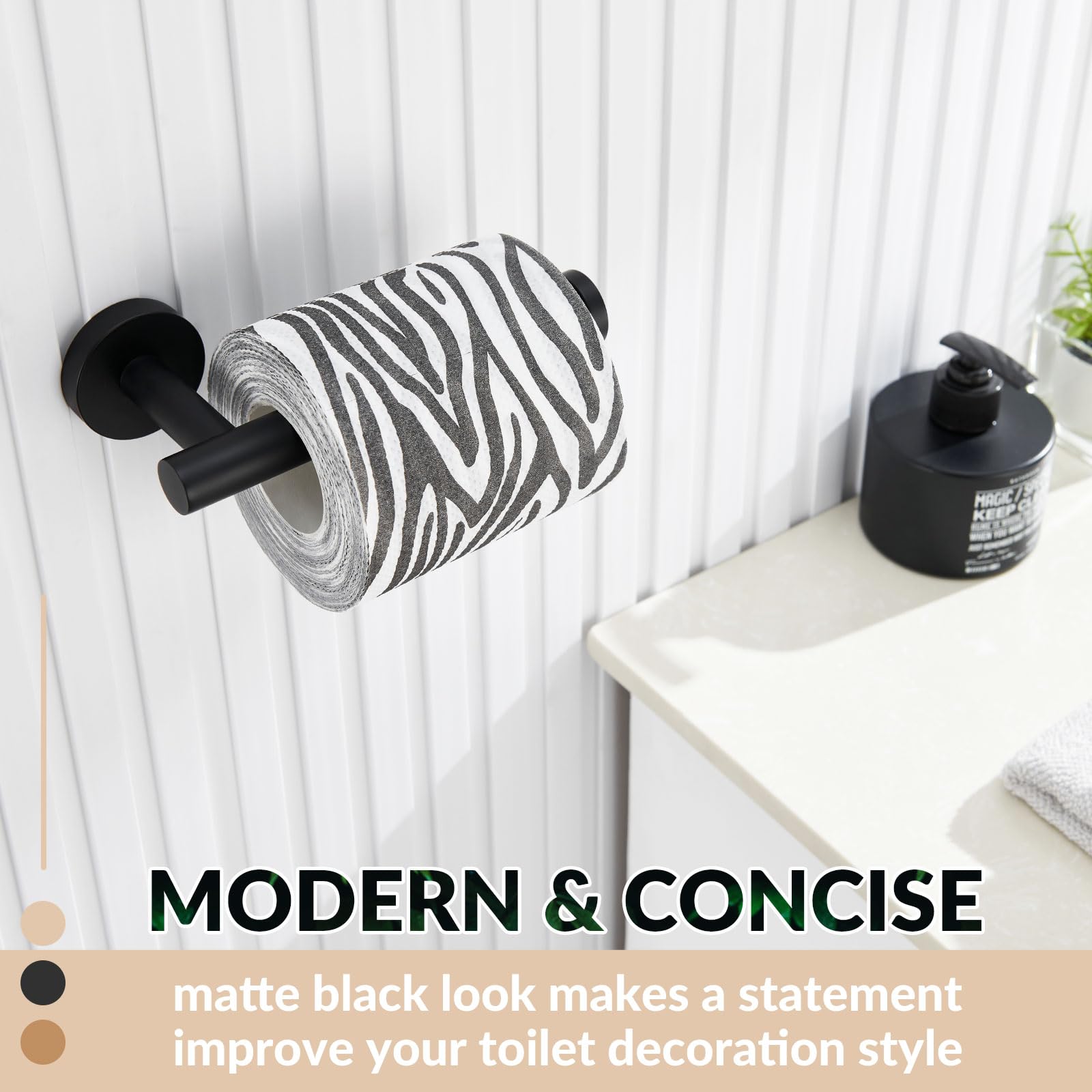 APLusee Matte Black Toilet Paper Holder  Stainless Steel Tissue Roll Hanger  Round TP Dispenser Wall Mount for Bathroom  Kitchen  Washroom