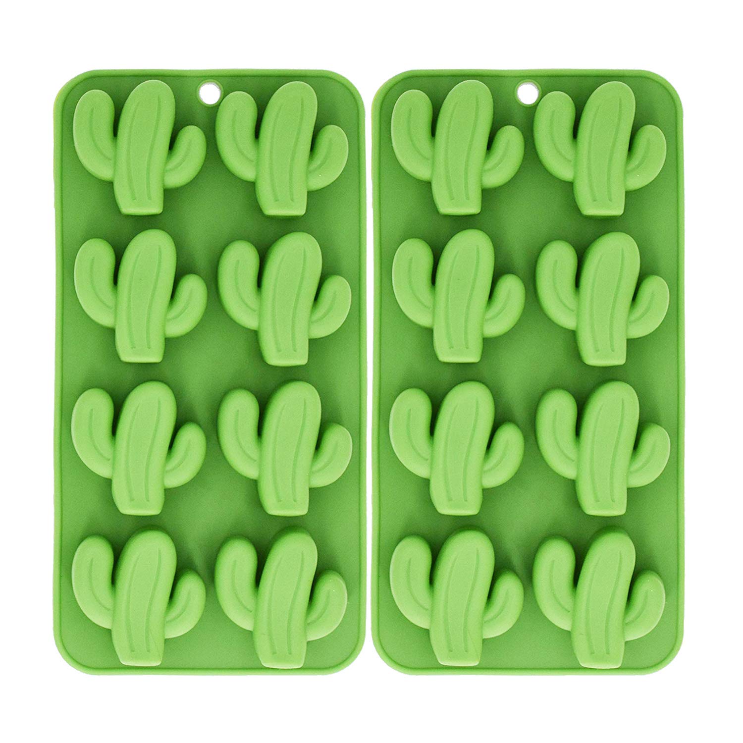 Fewo 8-Cavity Cactus Ice Cube Tray, Cacti Silicone Mold For Chocolate, Candy, Cookie, Fondant, Gummy, Jello, Baking, Candle, Cup
