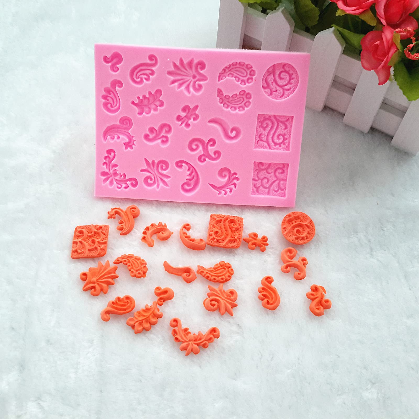 Jewelry Fondant Mold, Baroque Gems Silicone Chocolate Molds, For Wedding Cake Decoration Cupcake Toper, Birthday Party Christmas