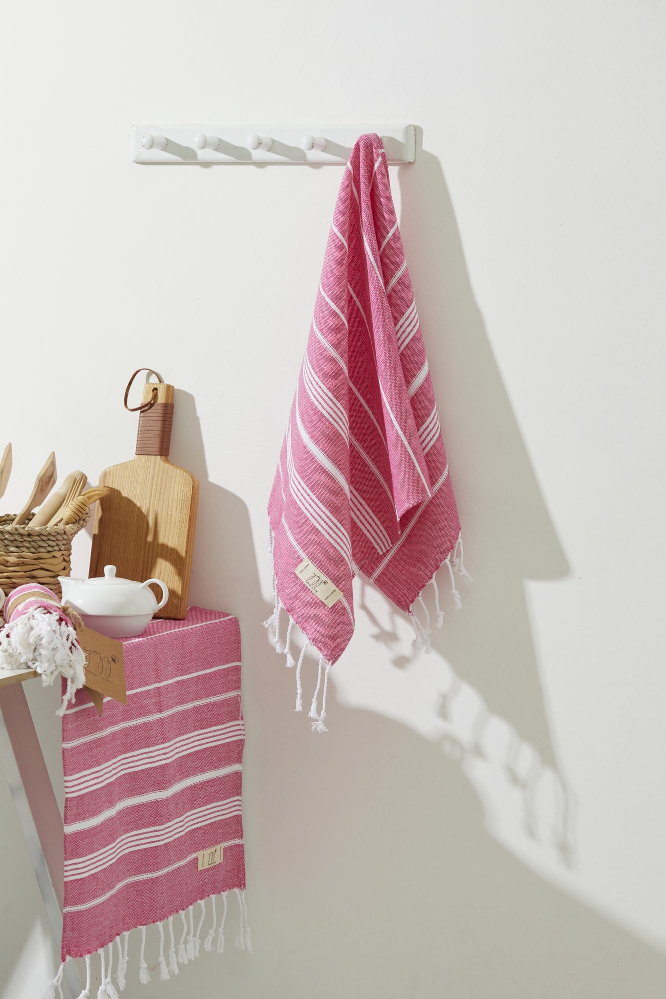 Yazz Turkish Cotton Turkish Hand Towels For Bathroom - Set Of 2 | 18'' X 30'' Inches | Decorative Cotton Hand Towels For Kitchen