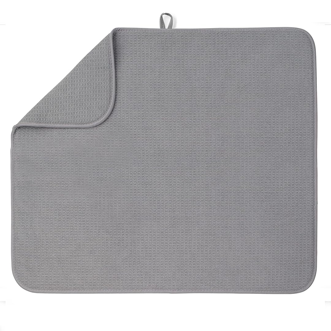 Bellemain XXL Dish Mat Microfiber Dish Drying Mat, Super absorbent (Grey, 16 x 18)