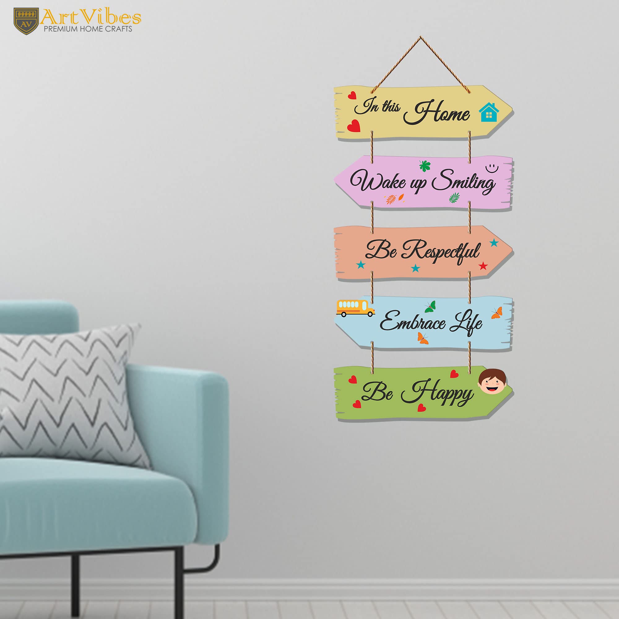Artvibes Home Quotes MDF Wooden Wall Hanger for Living Room | Bedroom | Gifts | Wall Hangings for Home Decoration | Modern Decor