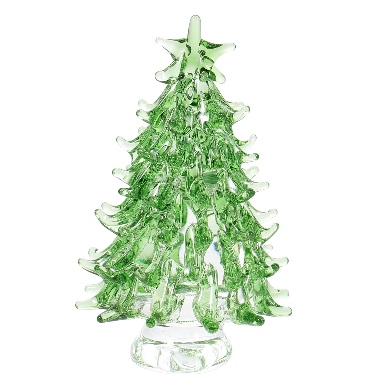 FONDOTIN Mini Christmas Tree Figurine Crystal Desktop Decor for Holiday Cheer Lighted Christmas Tree Design for Festive Decorati
