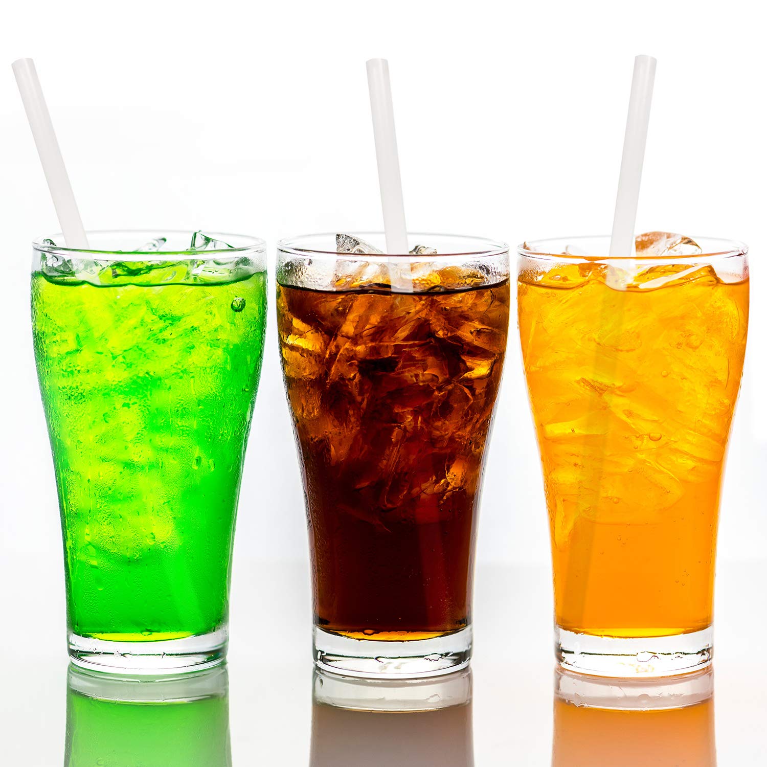 Party Essentials Disposable Plastic Drinking Straws, 10.25'' Giant/300 Count, Individually Wrapped Clear