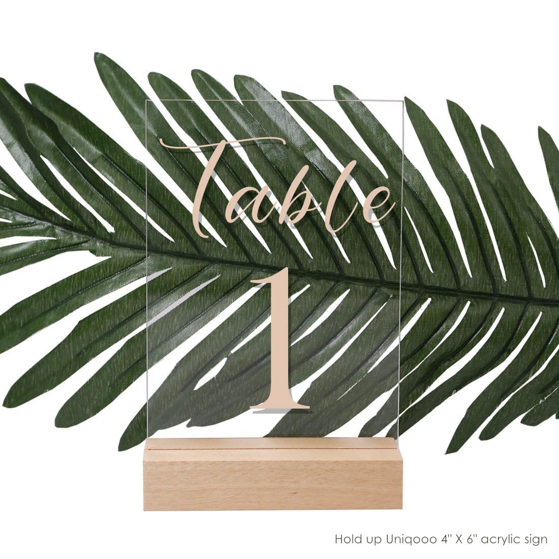 Uniqooo 5 Pack 4 '' Wood Stands For Wedding Acrylic Sign, Wood Table Number Holders For 1/8 Thick Acrylic Sheets | Wedding Displ