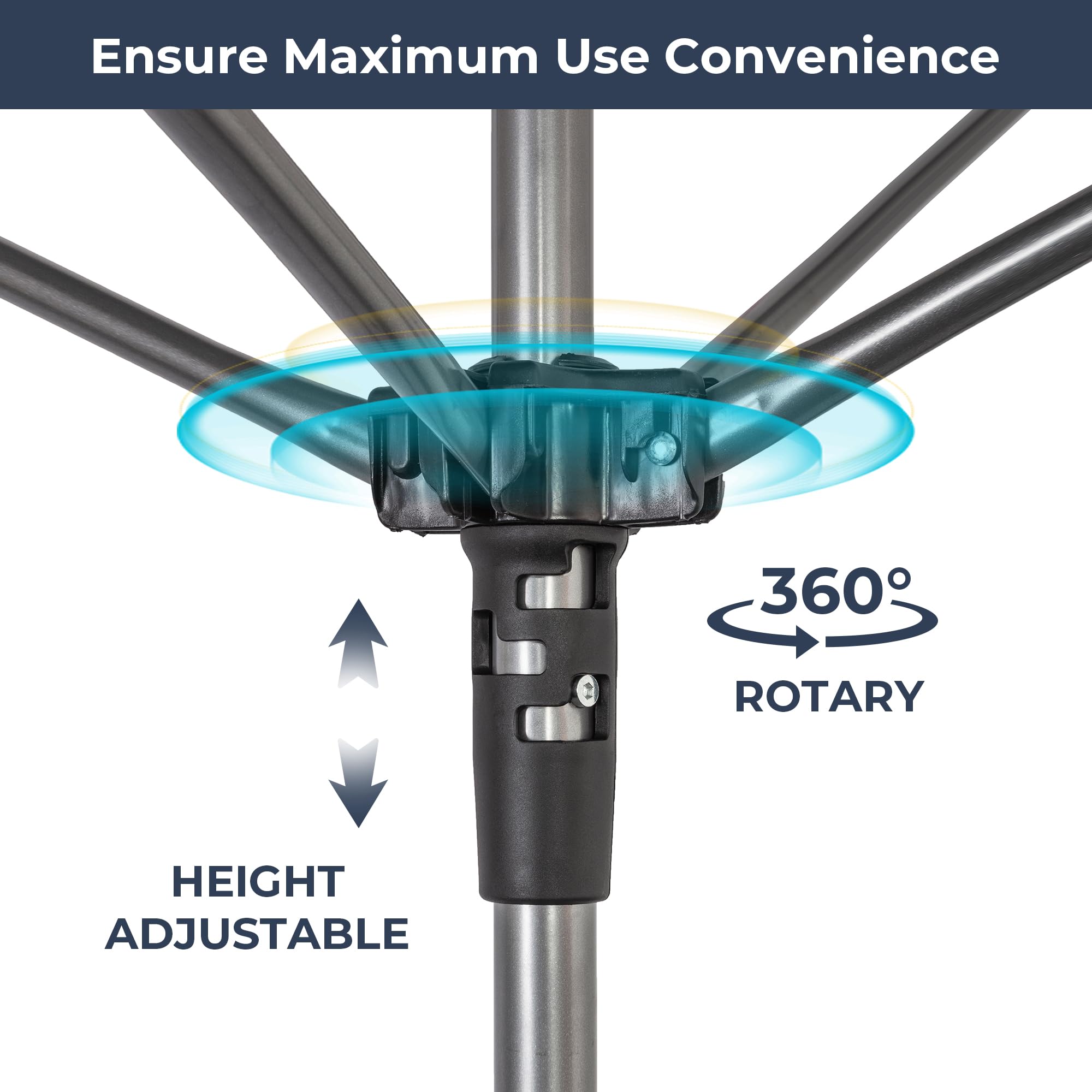 Sto Sto Umbrella Clothesline For Laundry, 4-Arm 8 Lines With 82 Feet Drying Space, Steel Frame, Adjustable Height, Outdoor Umbre