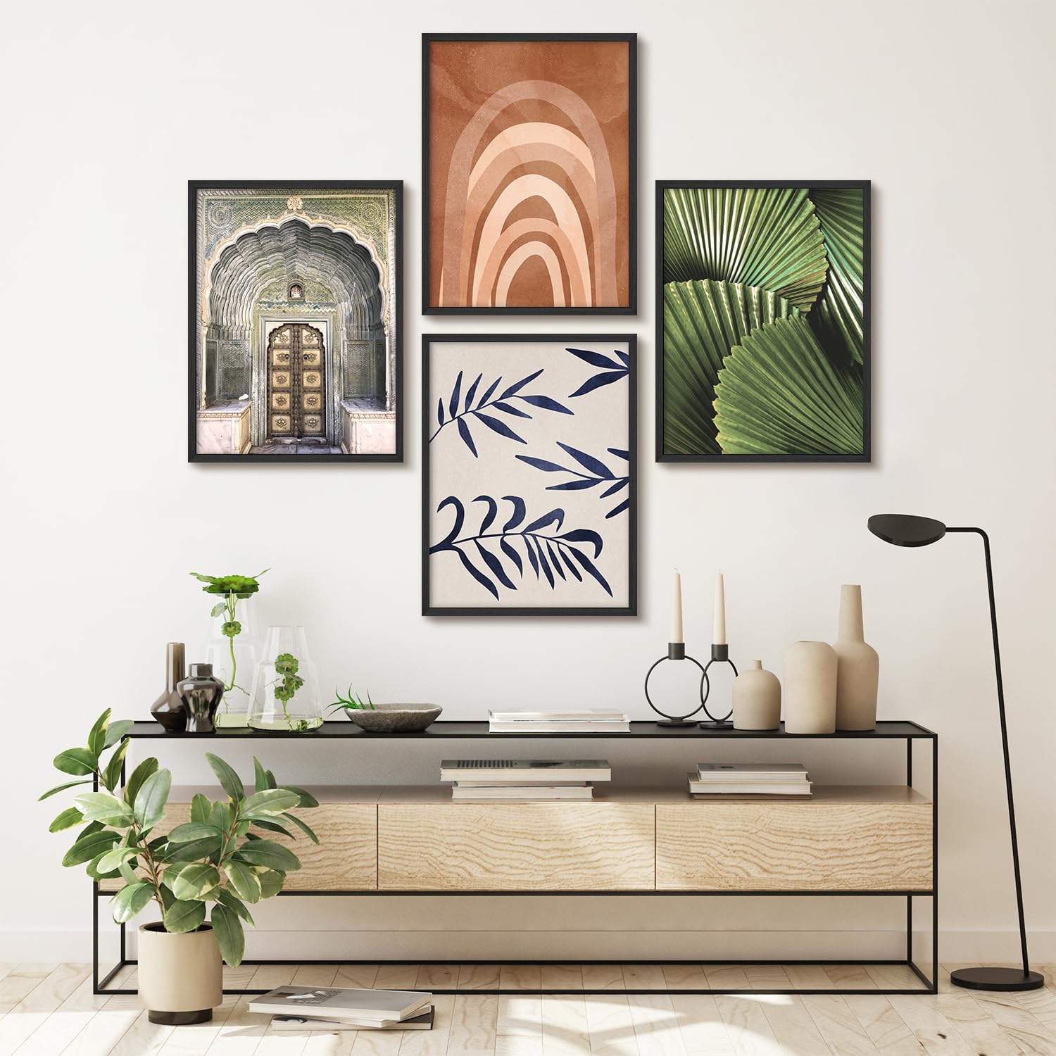 Signwin Framed Poster Set Exotic And Botanical Vintage Doorway, Abstra ...