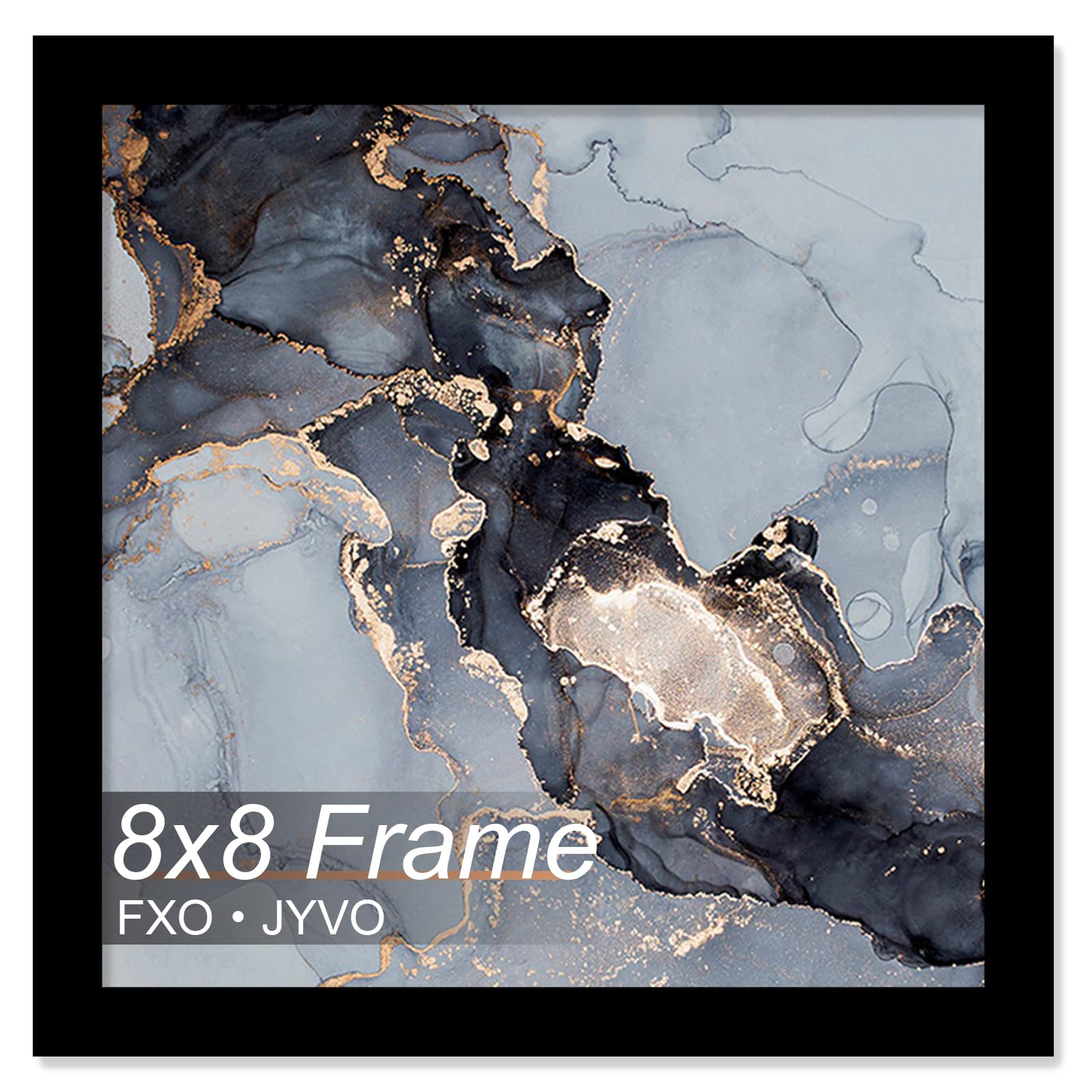 Fxojyvo 8x8 Frame, Black Picture Frame for 8 x 8 Square Picture Poster Photo, Light Weight and High Transparent 8 by 8 Frame for