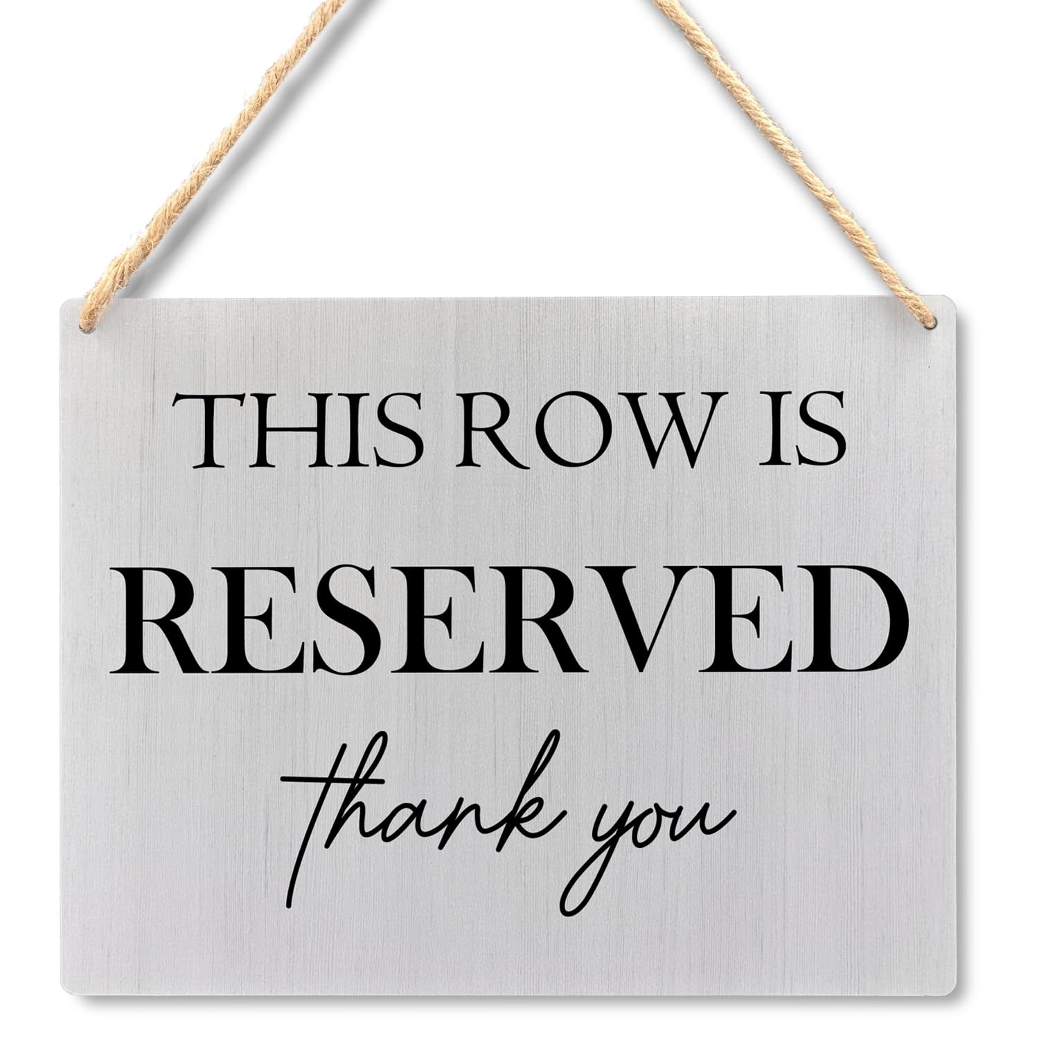 Ryeolo Reserved Seating Signs - This Row Is Reserved Wooden Hanging Signs for Wedding Chairs, Wedding Decorations for Reception,
