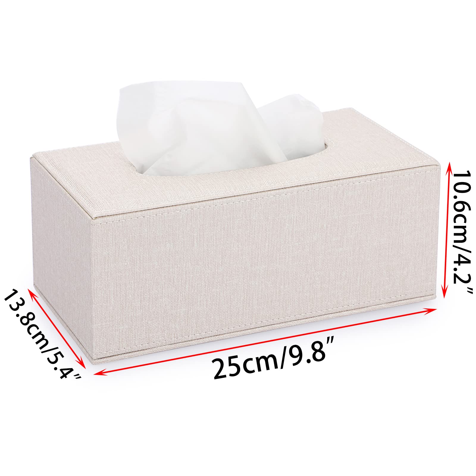 Sumnacon Tissue Box Cover Rectangle Linen Tissue Box,Stylish Tissue Box Holder With Magnetic Bottom,Decorative Tissue Cover For