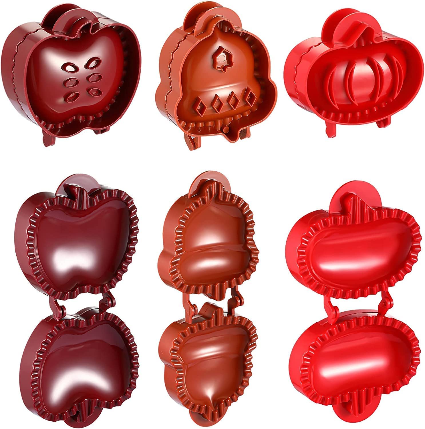 3 Pieces Dough Presser Pie Molds, Party Potluck Hand Pie Molds, Fall Apple Pumpkin And Acorn Shapes Mini Pocket Pie Maker