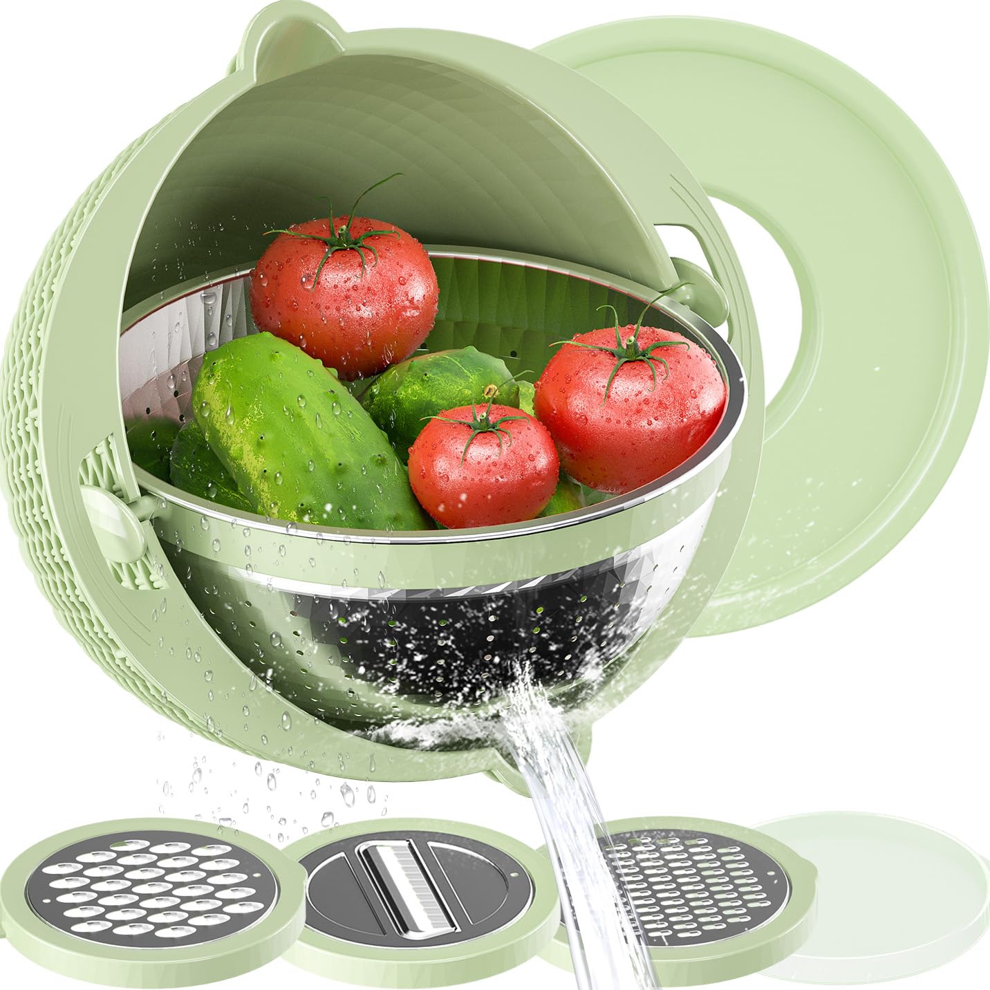 4-1 Colander With Bowl Set - Strainers For Kitchen, Food Strainers And Colanders, Pasta Strainer, Rice Strainer, Fruit Cleaner,